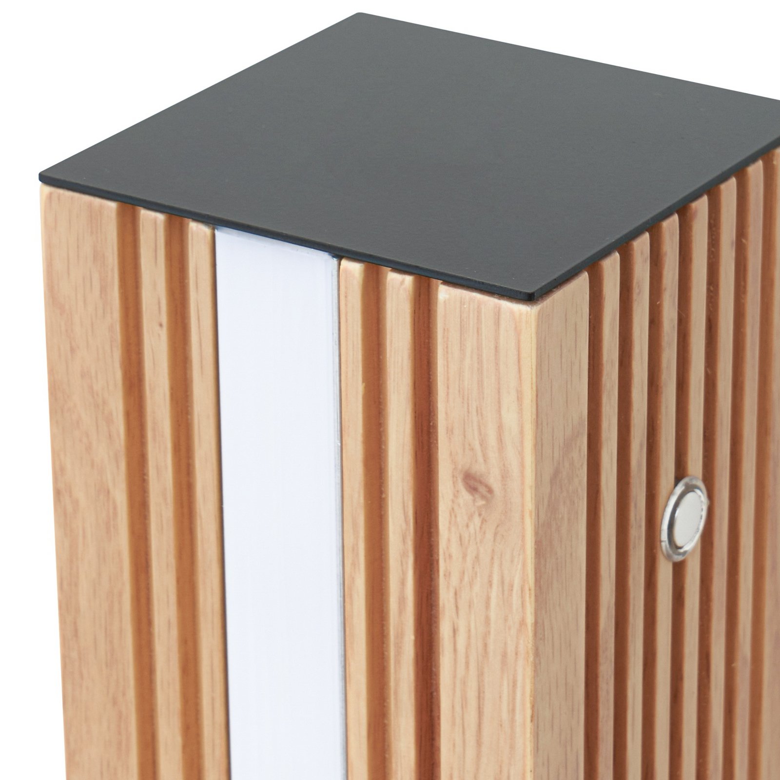 Lieske LED vloerlamp, eikenhout, dimbaar, zwart - Lucande Lieske LED vloerlamp, eikenhout, dimbaar, zwart - Lucande