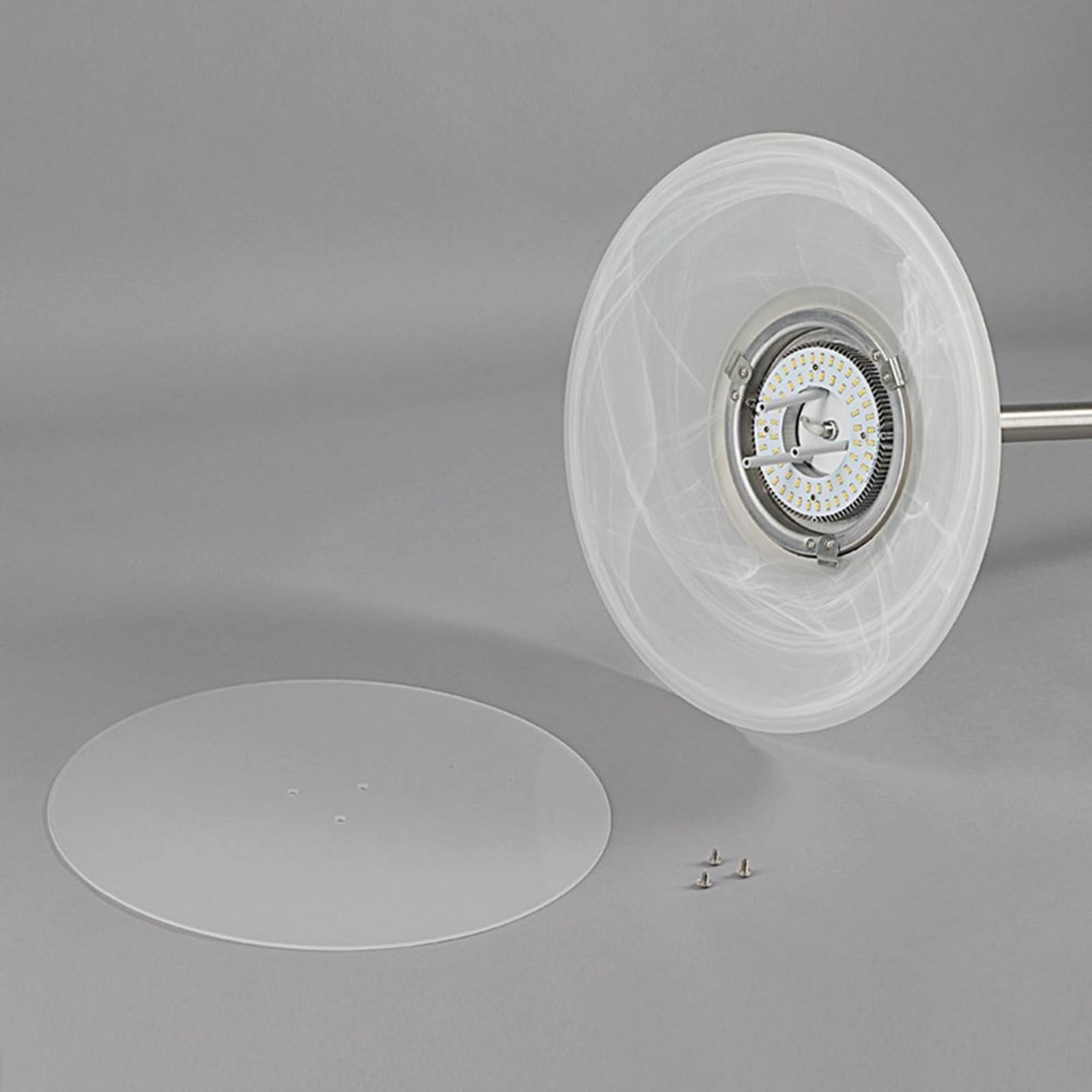 Lampa stojąca LED Lindby Ragna, nikiel, metal, ściemniany Lampa stojąca LED Lindby Ragna, nikiel, metal, ściemniany