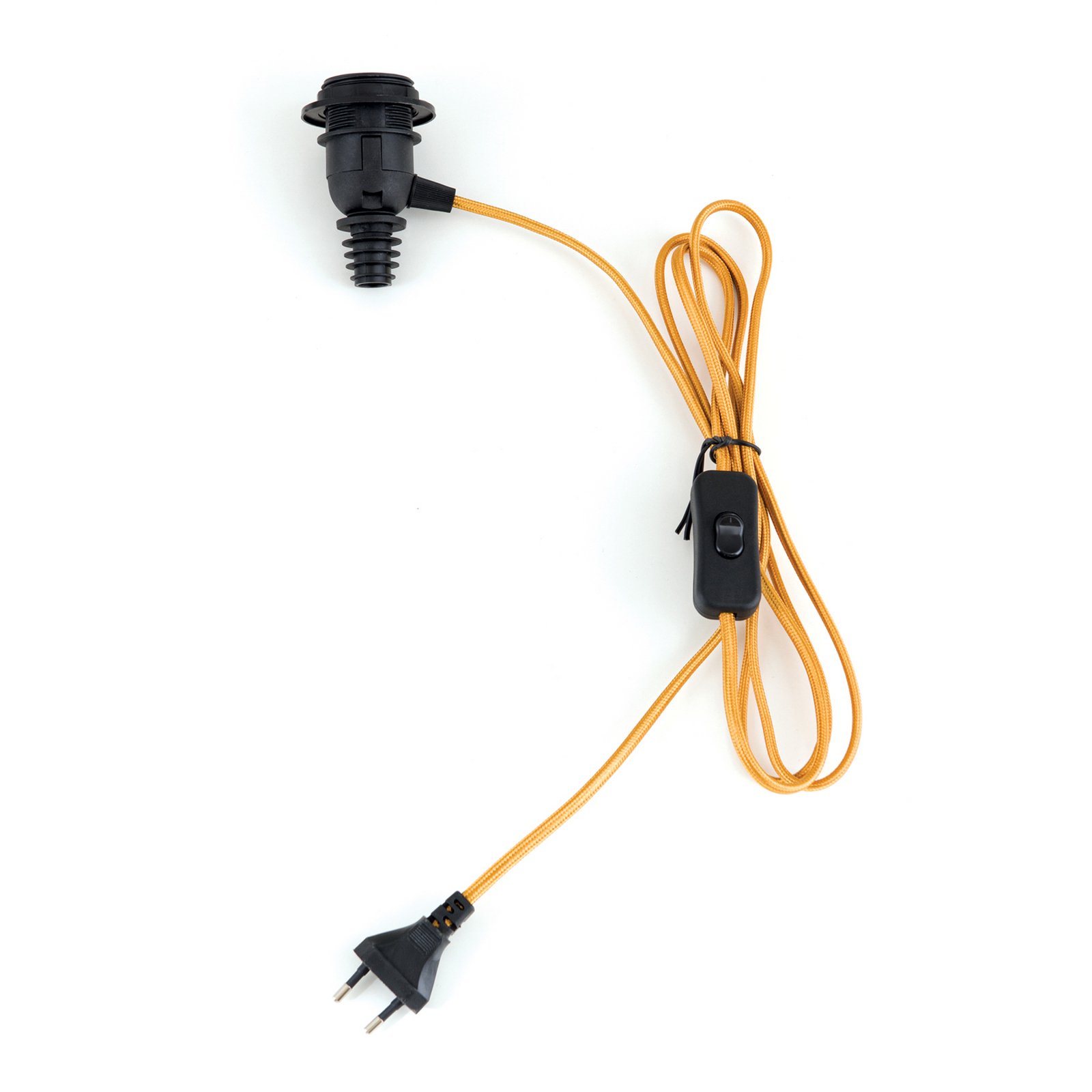 Oprawa żarówki E27 BOTTLE, kabel złoty, długość 200 cm