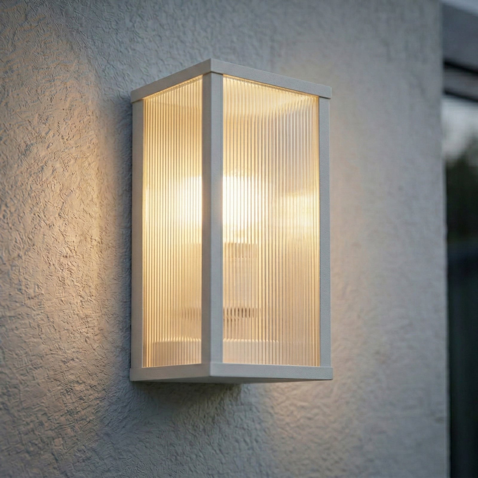 Peldar Außenwandlampe, 26cm hellgrau/geriffelt IP44 Lindby - Terrasse - Modern - Aluminium - Einflammig