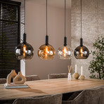Pendelleuchte Sfera Tricolore, mehrfarbig, 4-flg., Glas, E27