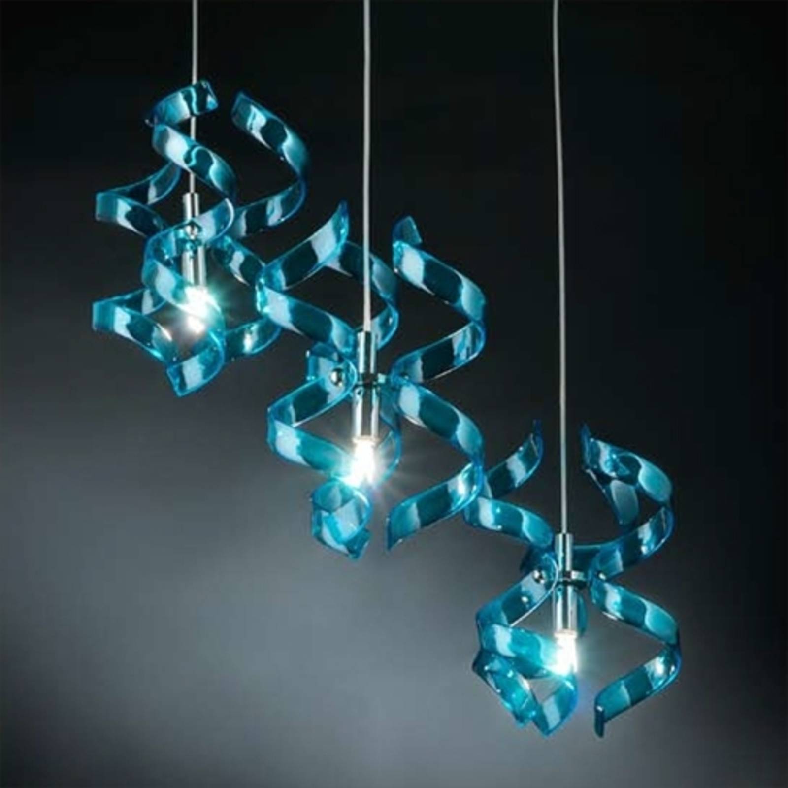 Image of Fascinante suspension BLUE, 3 lampes 8058983362754