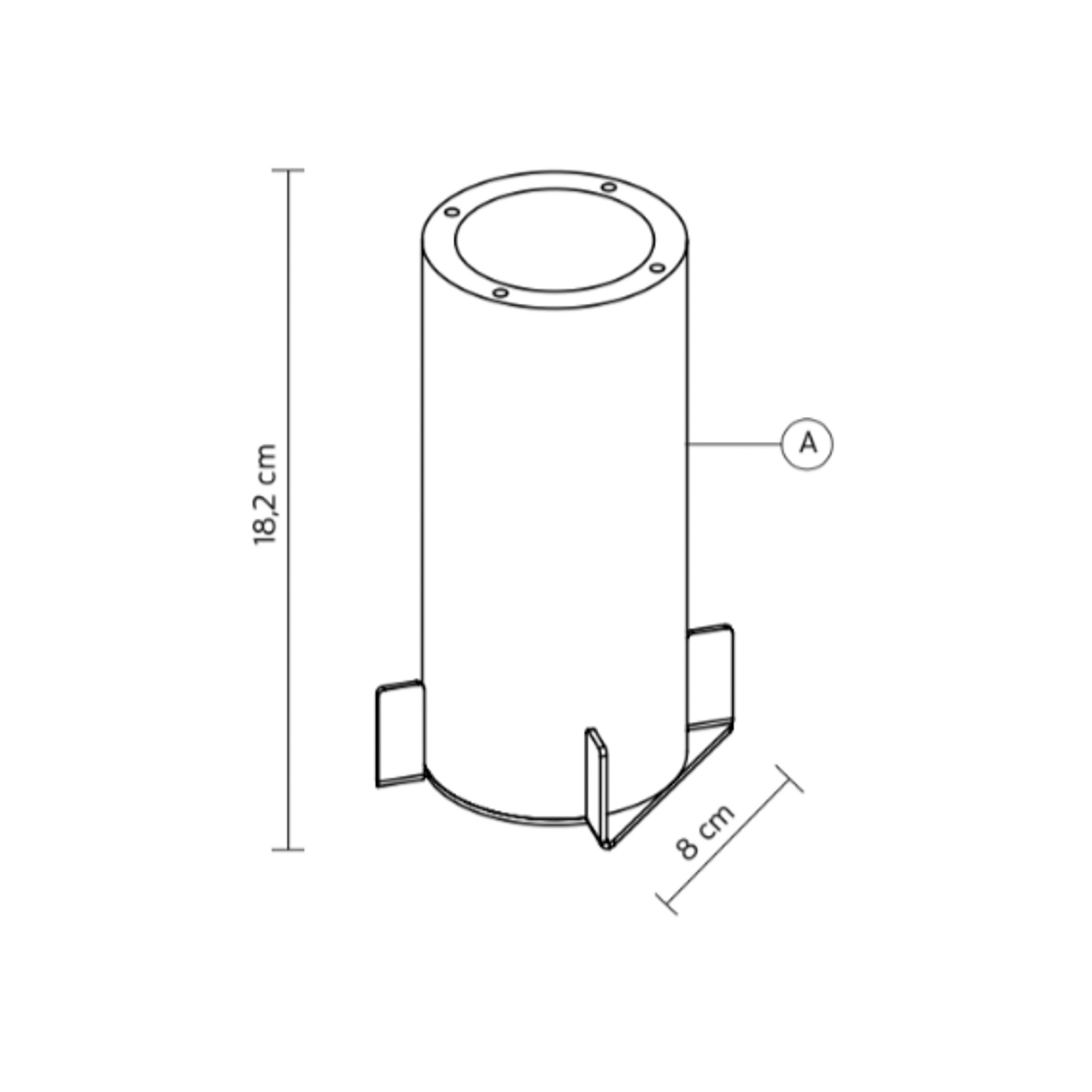 Karman jordfæste til udendørslamper, stål/aluminium