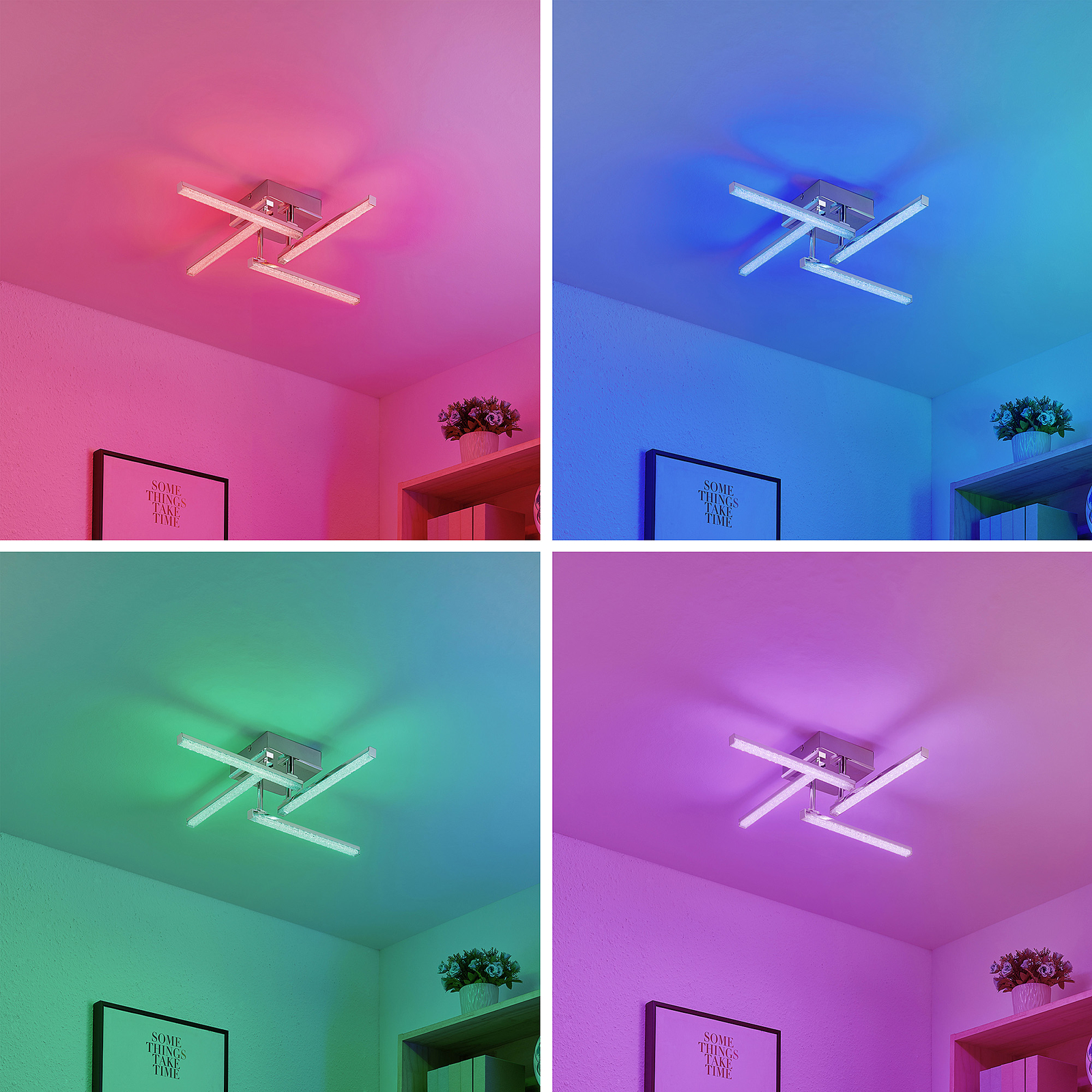 Lindby Henos LED-Deckenleuchte, RGB-Farbwechsel