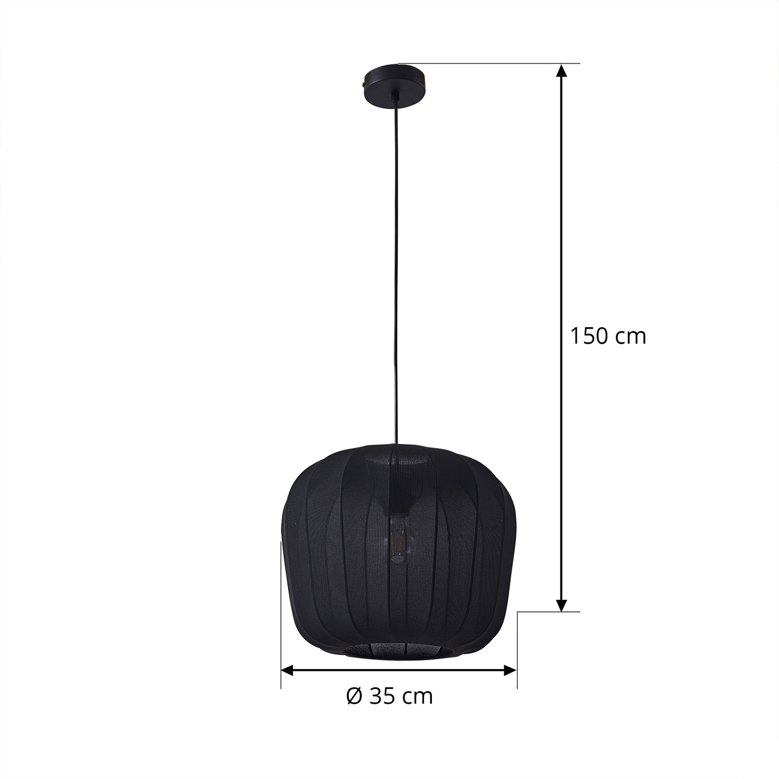 Helin Suspension Ø35 Noir - Lindby