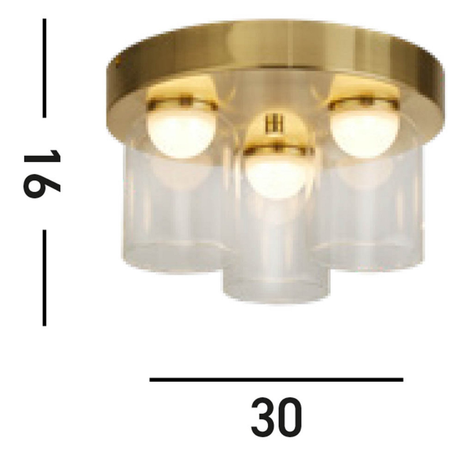 Searchlight Plafonieră LED Highball culoare alamă IP44 sticlă - Baie - alamă transparent - Metal