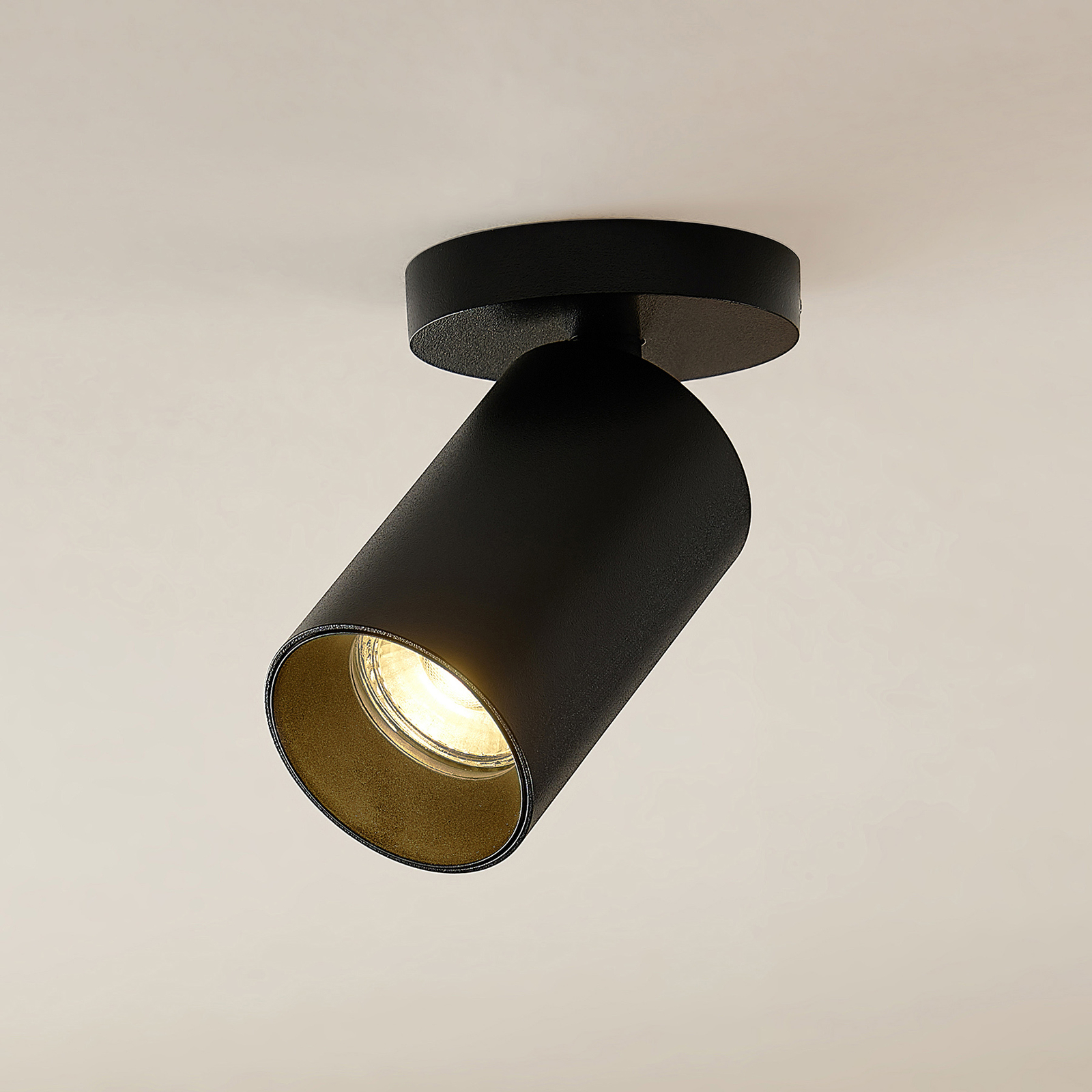 Arcchio Brinja spotlight, rund, 1 lampa, svart