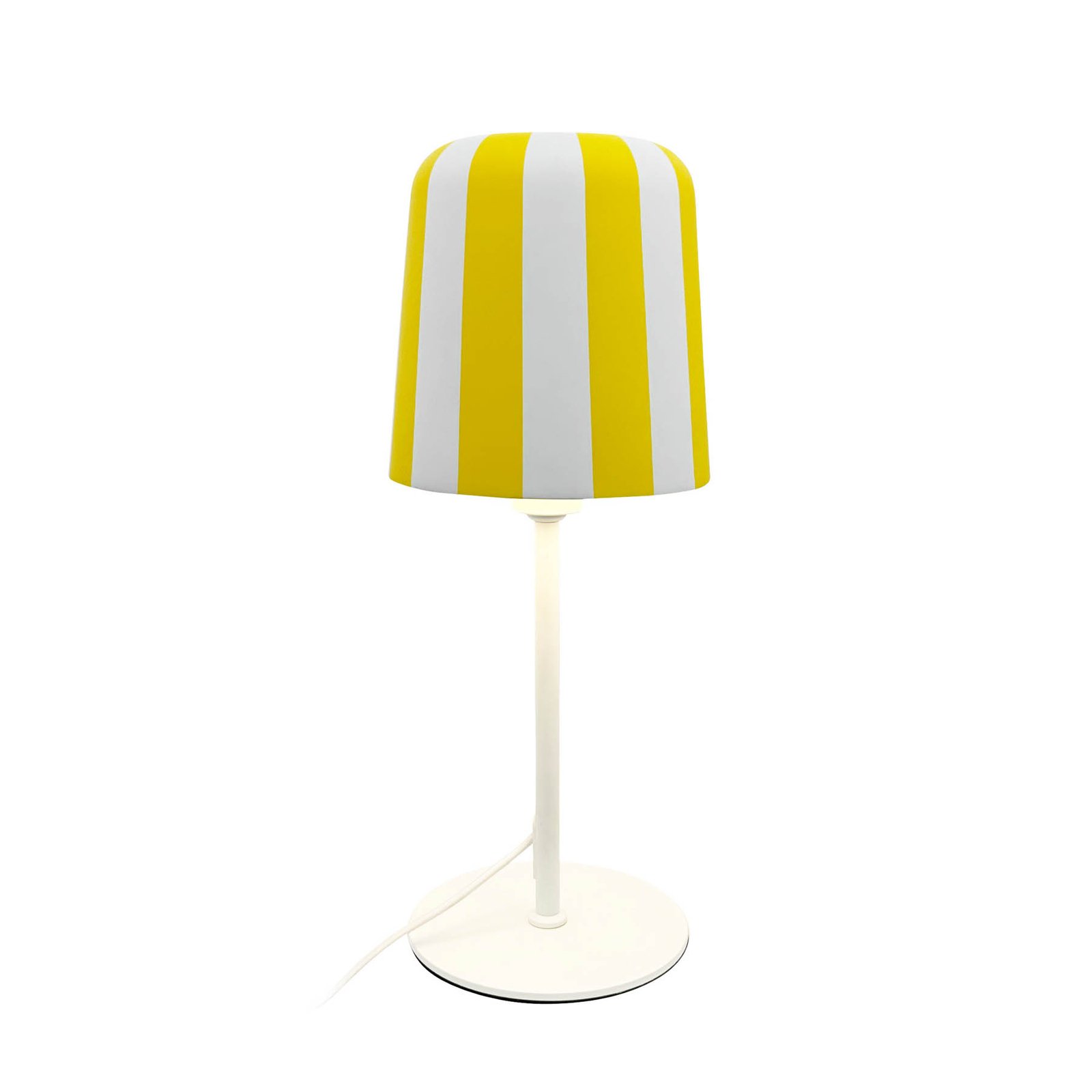 Stolní lampa Dyberg Larsen Gry, žlutá/bílá, výška 49,5 cm