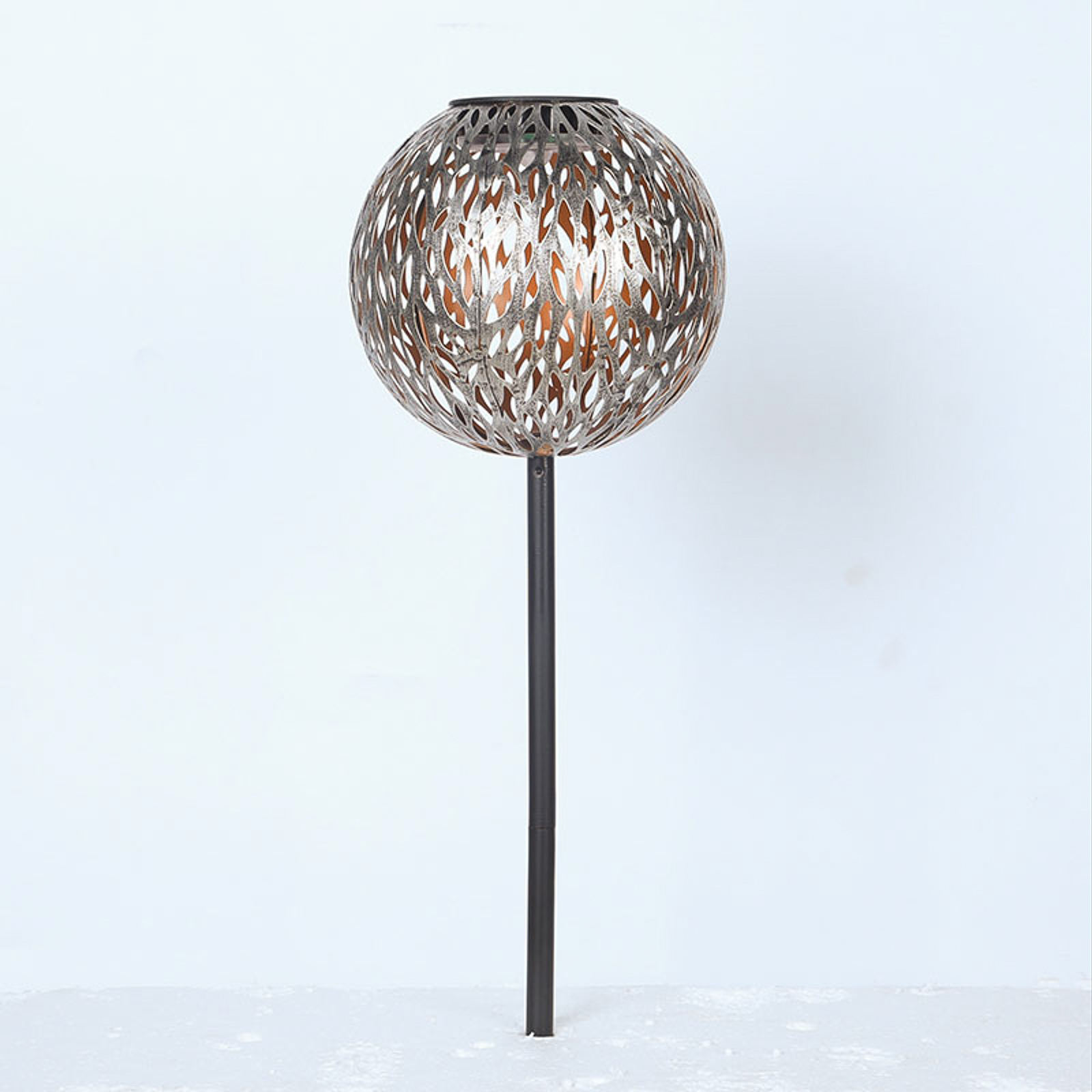 LED-solcelle-dekorbelysning 33626 jordspyd sølvgrå