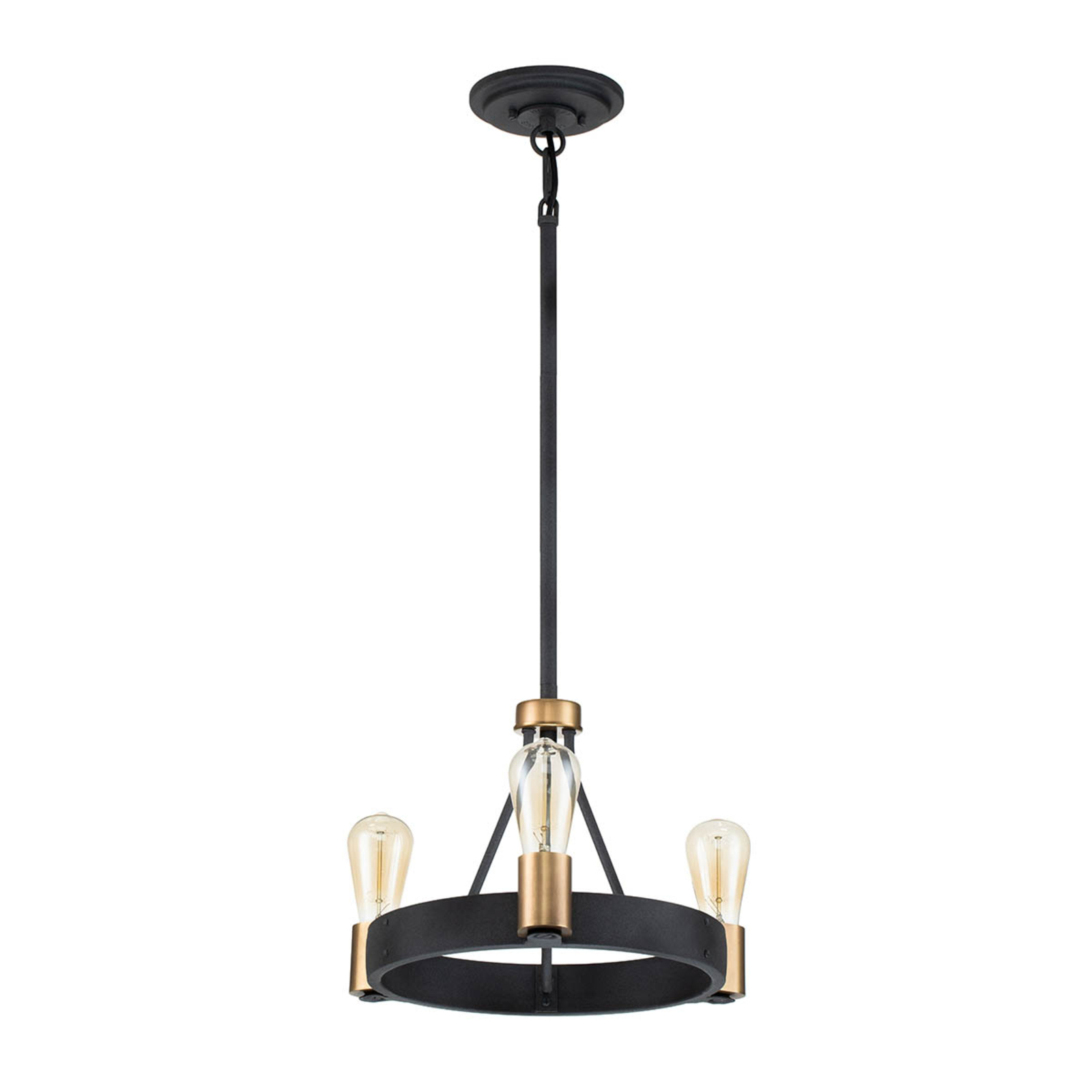 Lustre Silas, noir, à trois lampes, Ø 42,2 cm