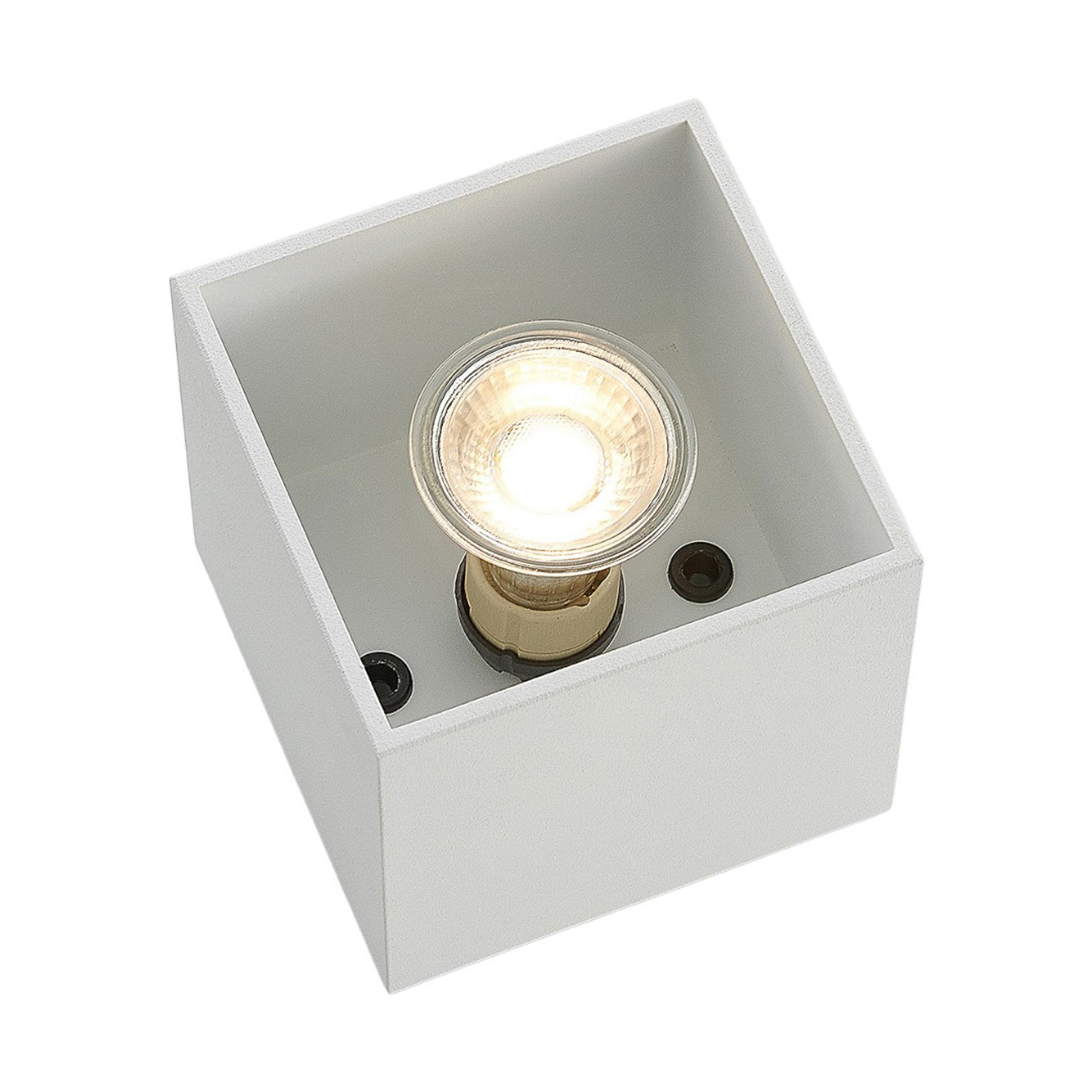 Lindby Parvin downlight alu, angulaire, blanc