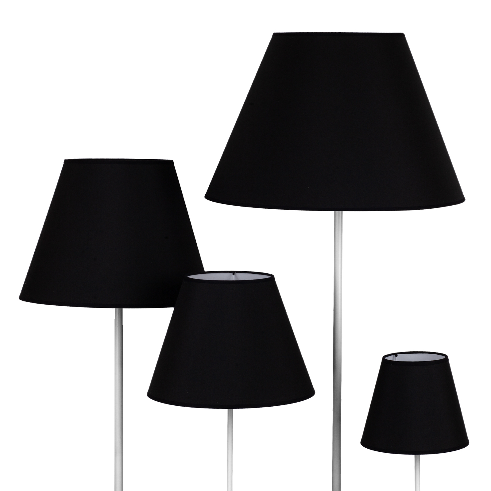 Lampeskjerm Sofia høyde 31 cm, svart/hvit