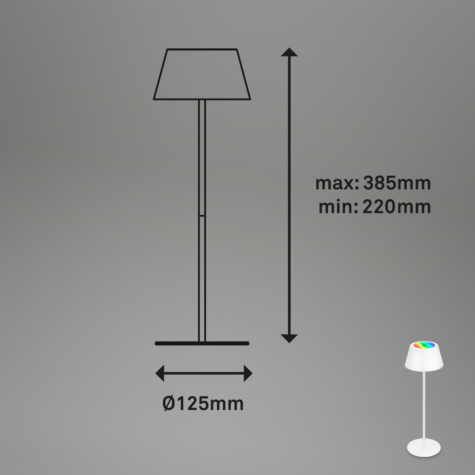 LED tafellamp Kiki met oplaadbare batterij RGBW, wit