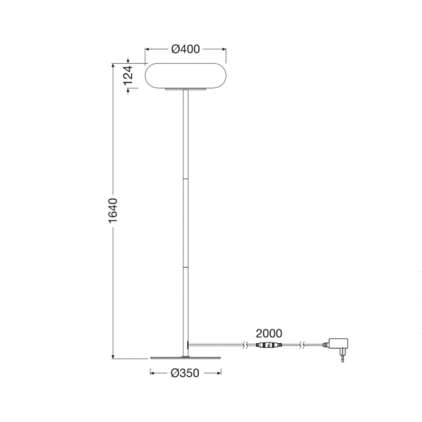 Λάμπα δαπέδου LED OSRAM Decor Lunea, λευκό/χρώμιο, 146 εκ., ρυθμιζόμενη Λάμπα δαπέδου LED OSRAM Decor Lunea, λευκό/χρώμιο, 146 εκ., ρυθμιζόμενη