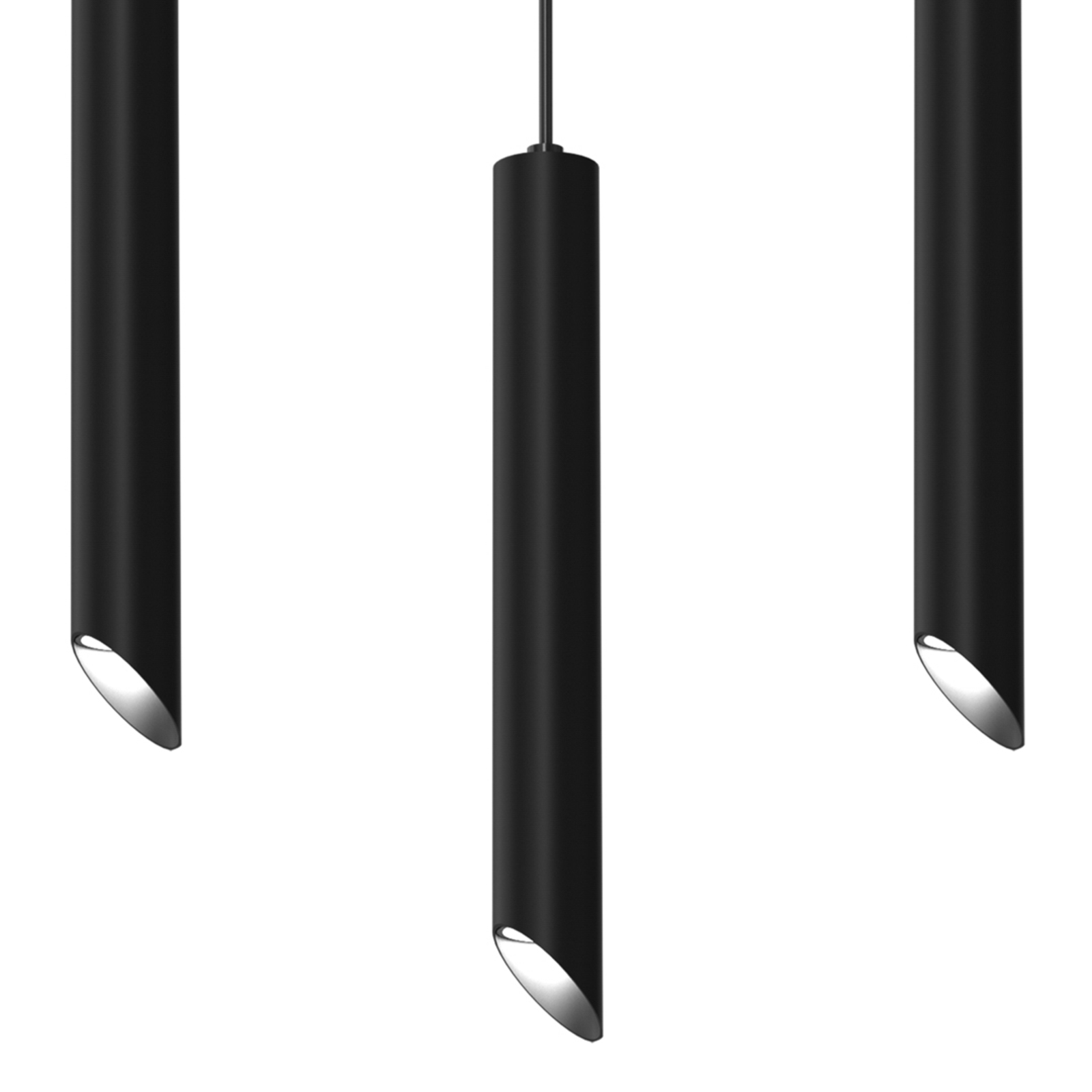 Corte hængelampe, sort, 3 lyskilder, aflang