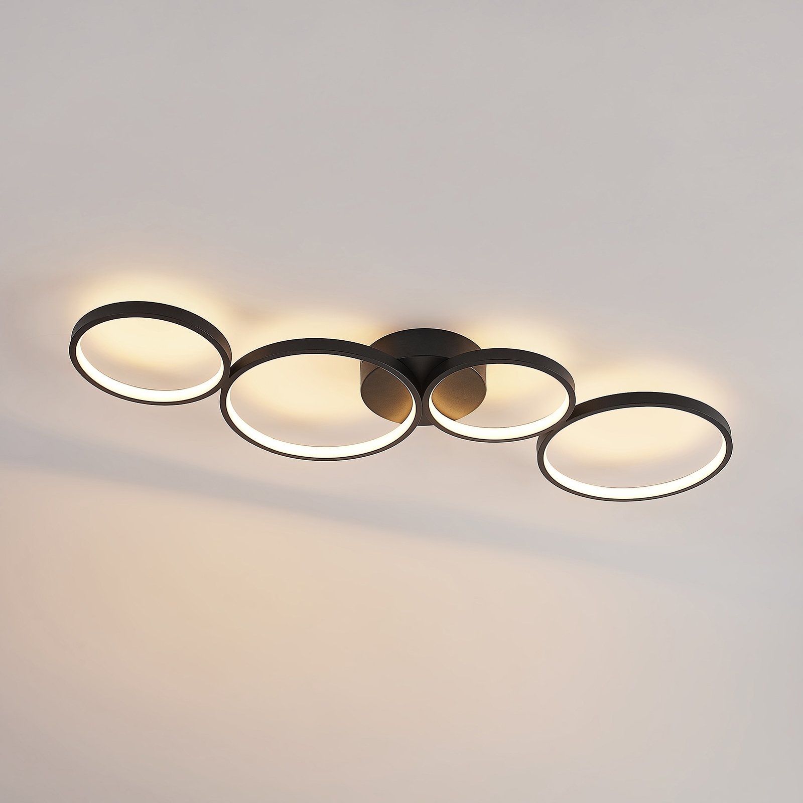 Evengeline LED Lámpara de Techo Black - Lindby