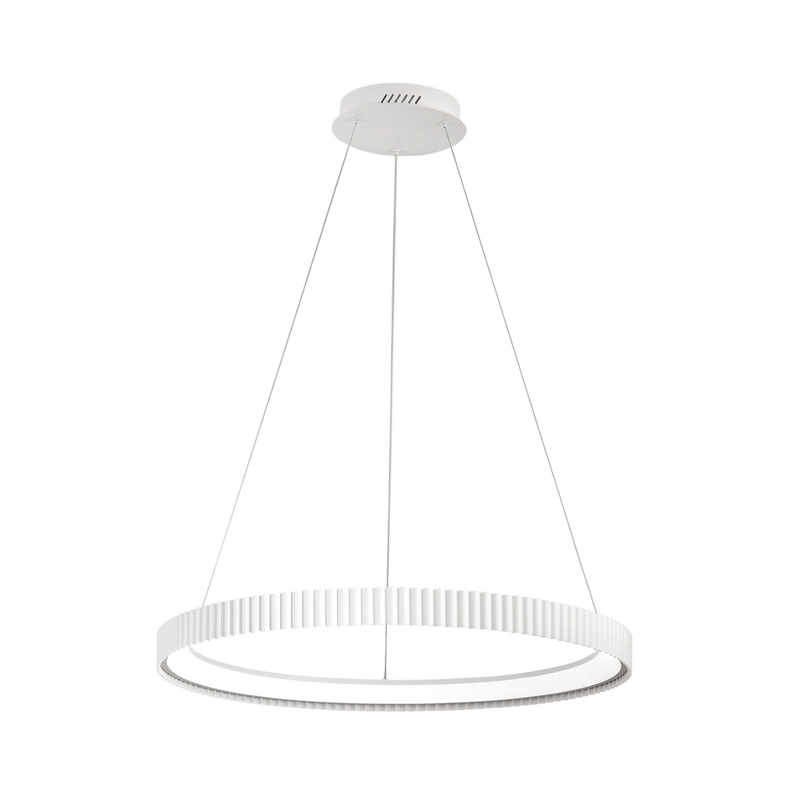 Candeeiro suspenso LED Niike, branco, Ø 70 cm, metal, CCT