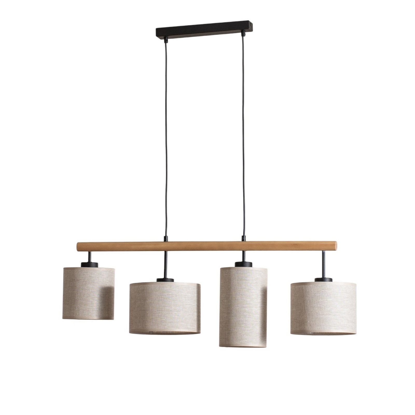 Hanglamp Deva Nature, 4-lamps, textiel