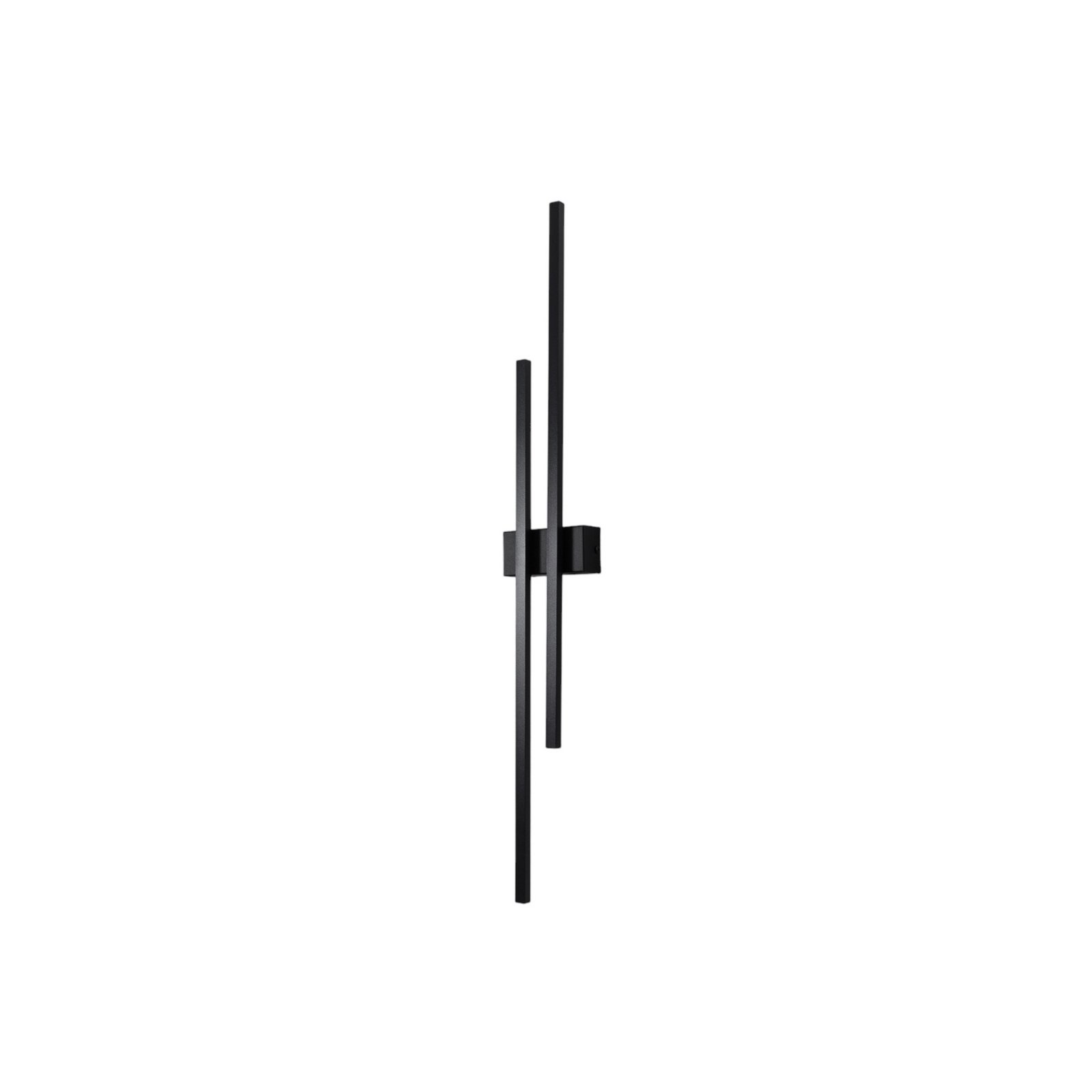 Applique murale LED Flash, noir, hauteur 90 cm, métal à 2 lampes