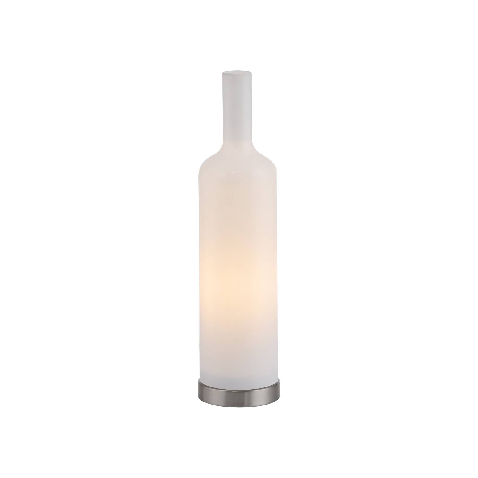 JUST LIGHT. Tischleuchte Bottle, opalweiß, Glas, E14