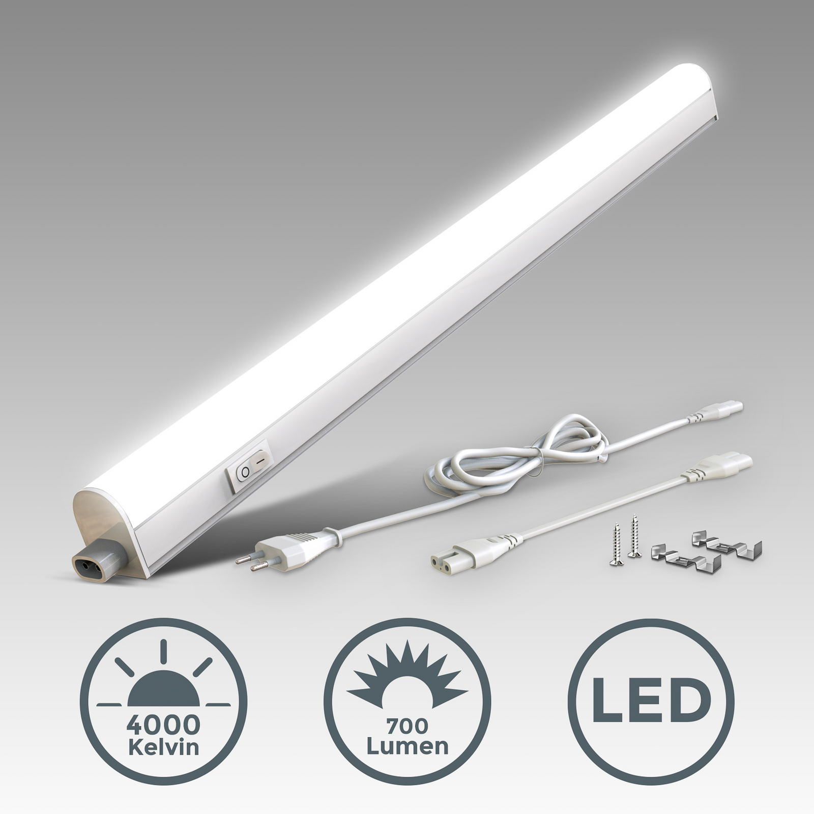 LED meubelverlichting June, wit, lengte 57,3 cm, 4.000 K LED meubelverlichting June, wit, lengte 57,3 cm, 4.000 K
