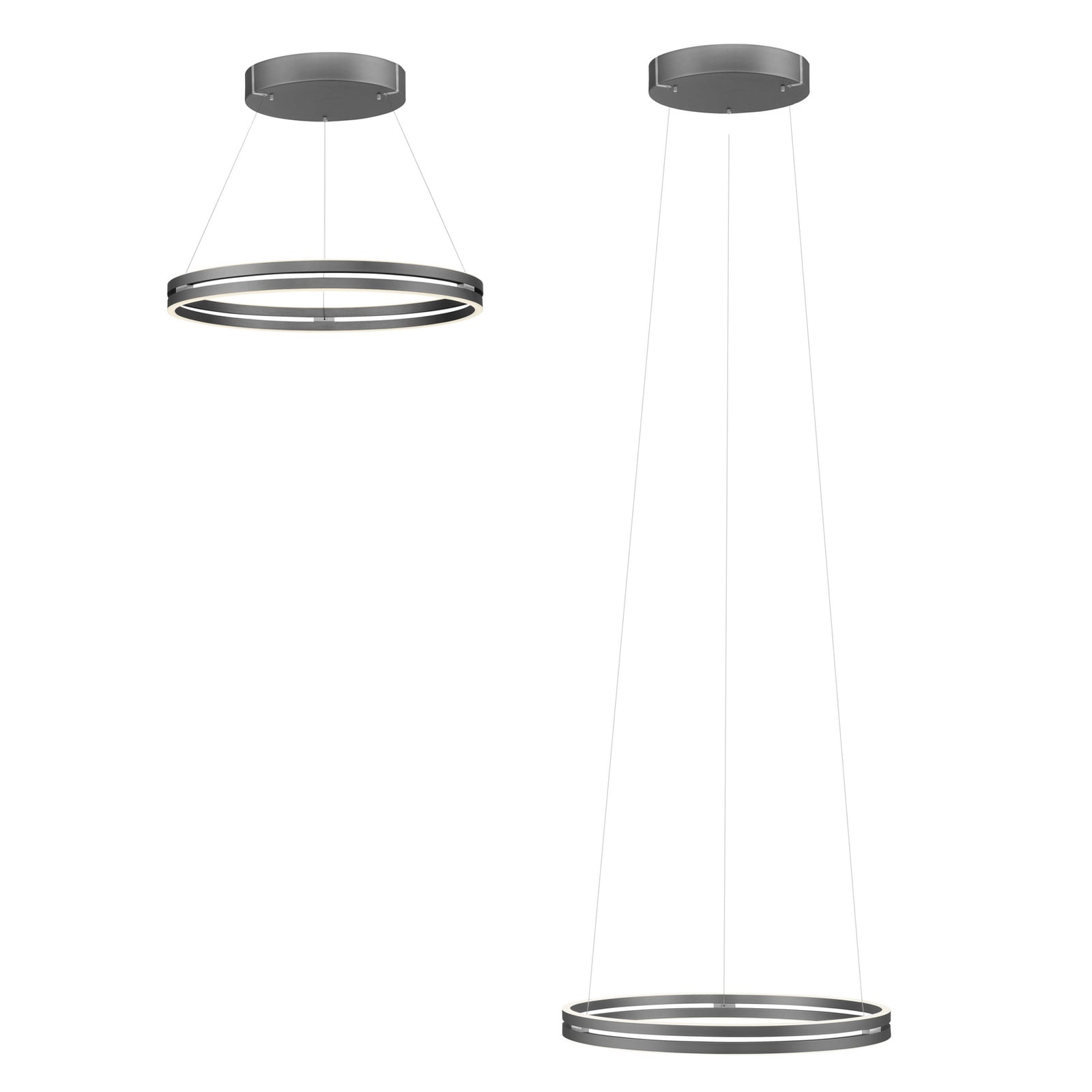 E-Loop LED-Hängeleuchte, mystic grey, Ø70cm, Alu, CCT - PURE E-Loop LED-Hängeleuchte, mystic grey, Ø70cm, Alu, CCT - PURE