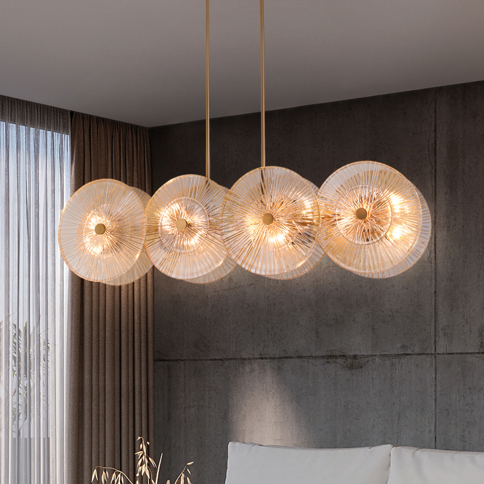Maytoni Aster hanglamp met balken, 8-lamps