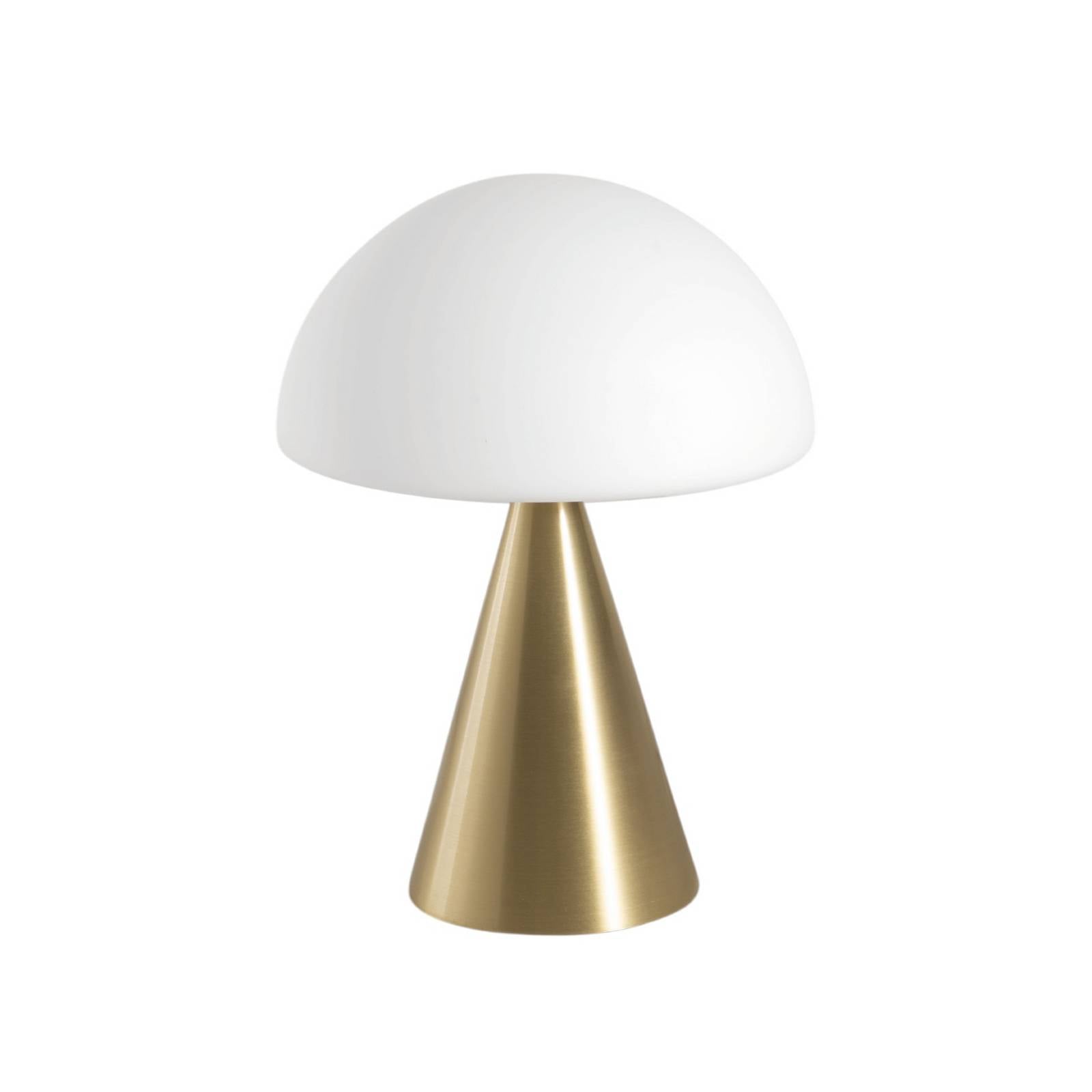 LED-Tischlampe Blip, messing/weiß, Glas, CCT, Touchdimmer