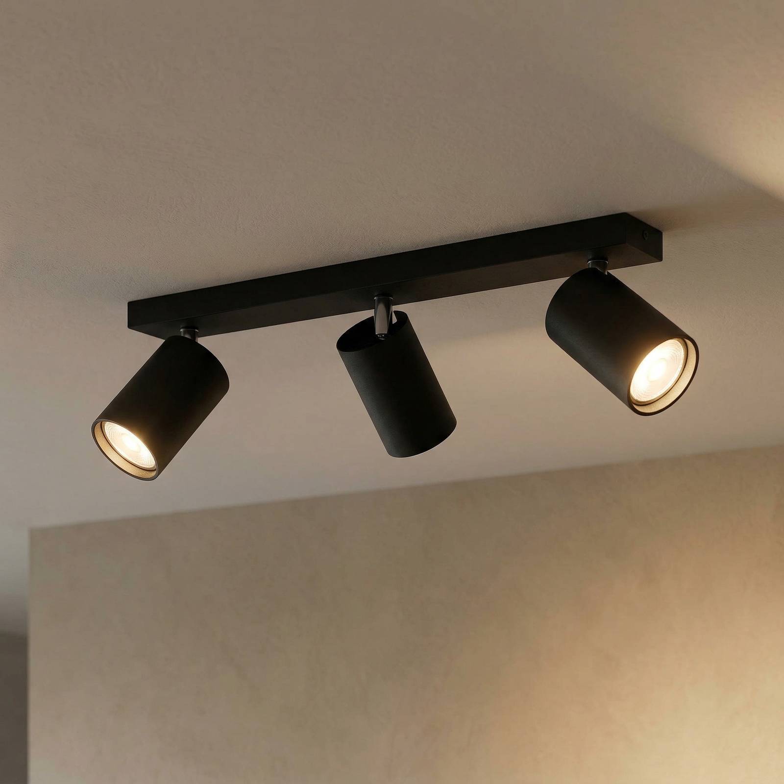 Philips myLiving Kosipo spot GU10 noir à 3 lampes