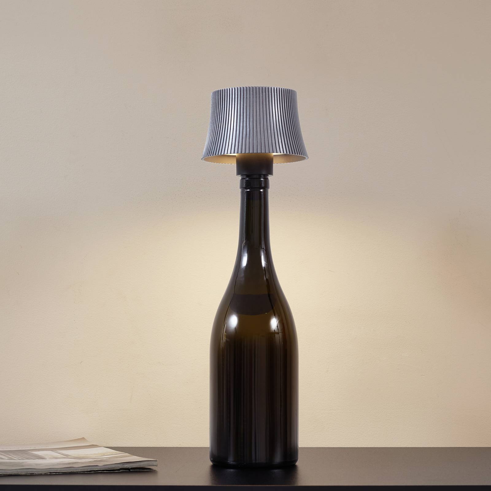 Lindby LED-Akkutischleuchte Linor, rauchgrau, USB, dimmbar günstig online kaufen