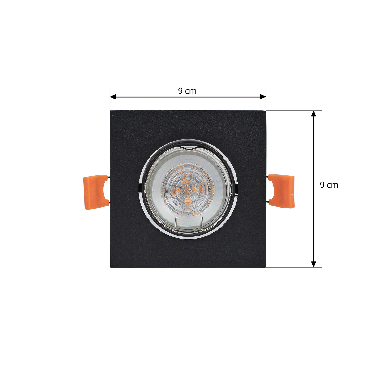 PRIOS inbouwlamp Fibur, zwart, 9 cm, GU10, set van 10 PRIOS inbouwlamp Fibur, zwart, 9 cm, GU10, set van 10