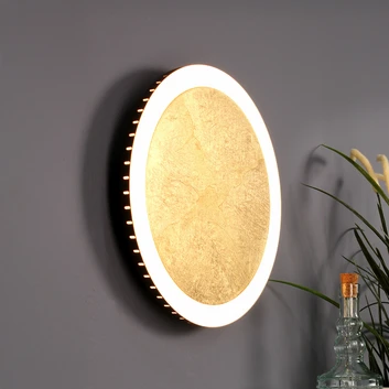 Nástenné LED svietidlo Moon Ø 40 cm, zlaté
