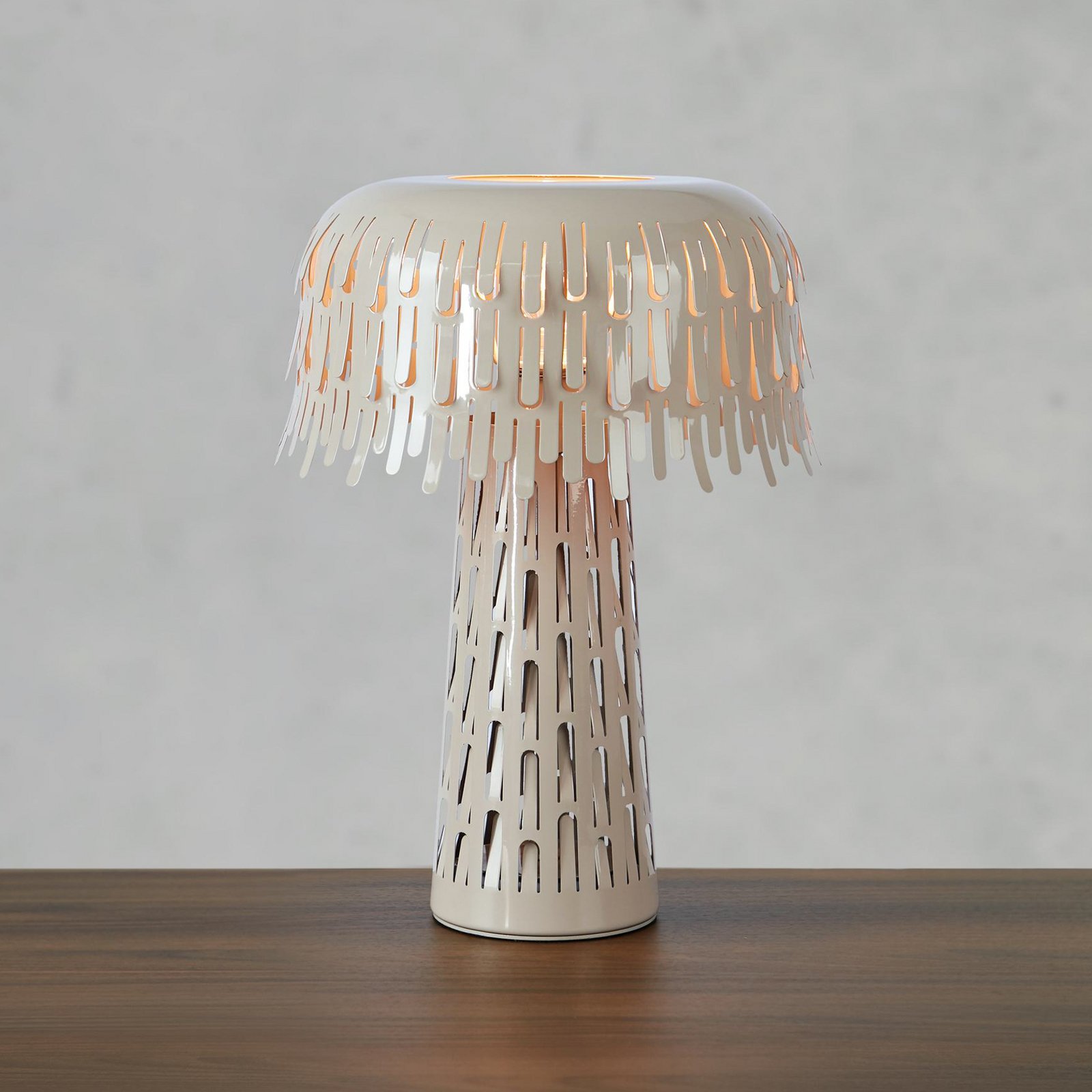 Lampada da tavolo Verbera, greige, altezza 38 cm, metallo