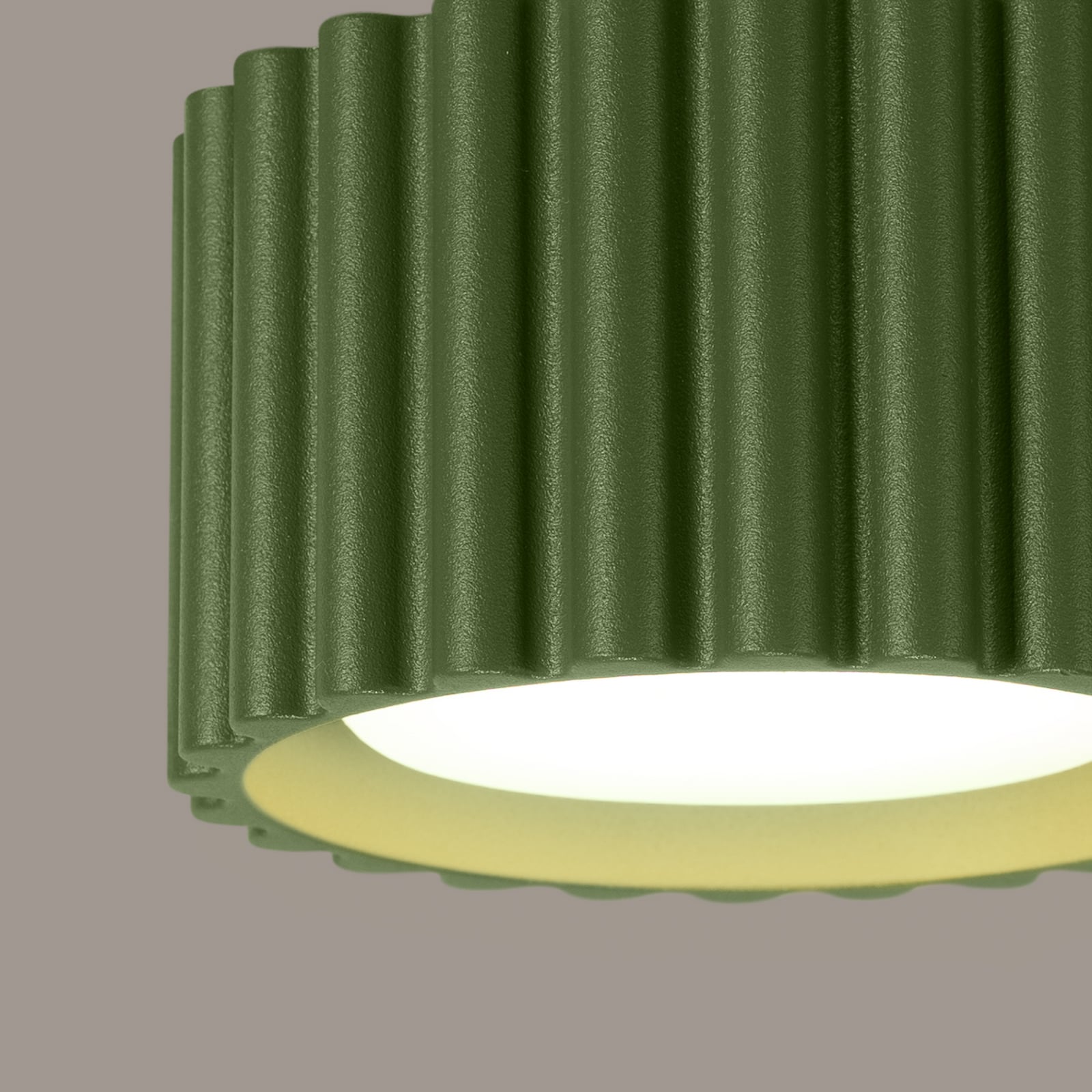 Plafonnier RIBLA, vert olive, Ø 10 cm, métal GX53 - SOLLUX
