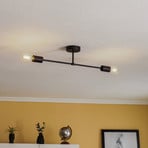 Cambridge ceiling light, 2-bulb, black