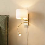 Florens Wall Lamp White/Brass - Lindby