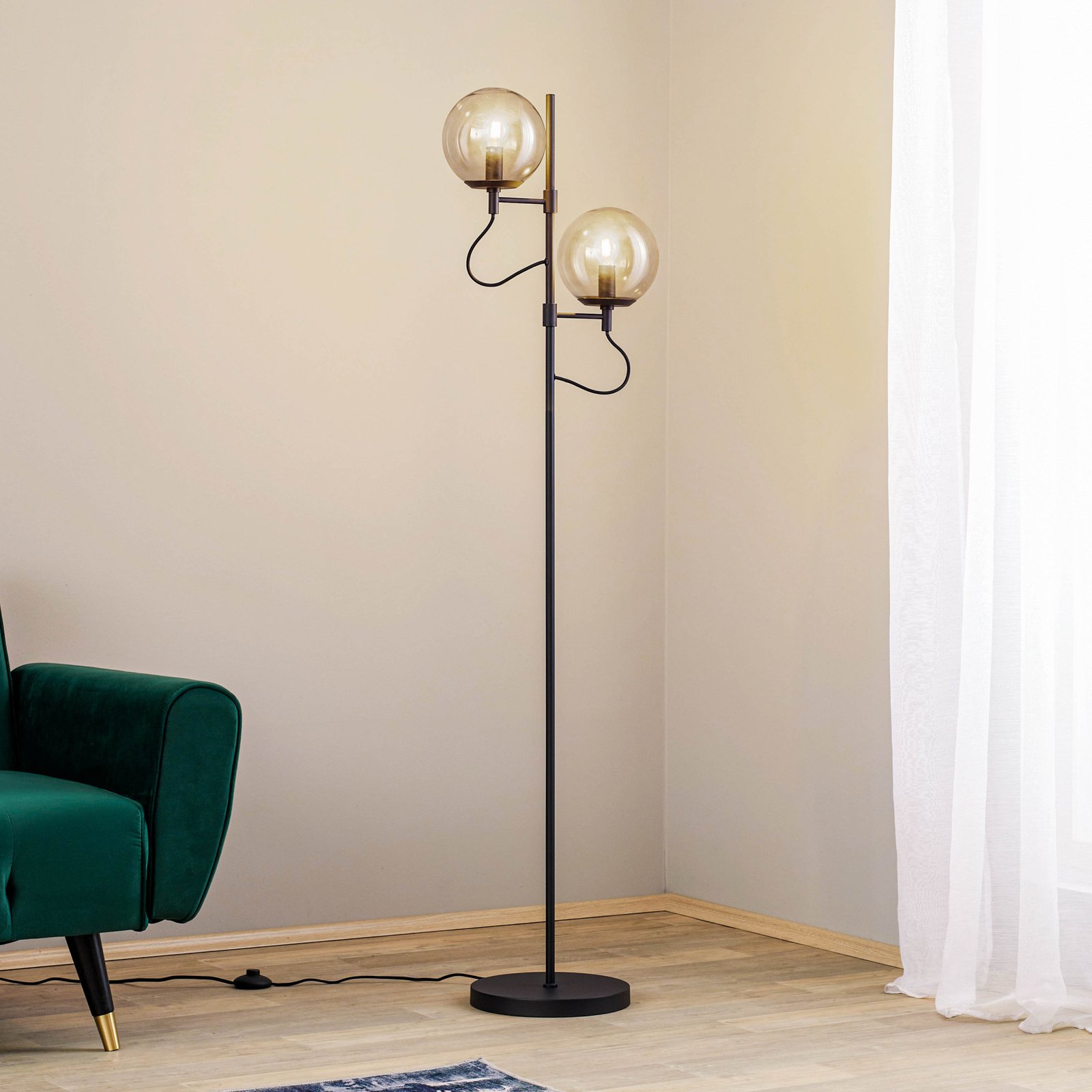 Sotiana 2 Vloerlamp Black - Lucande