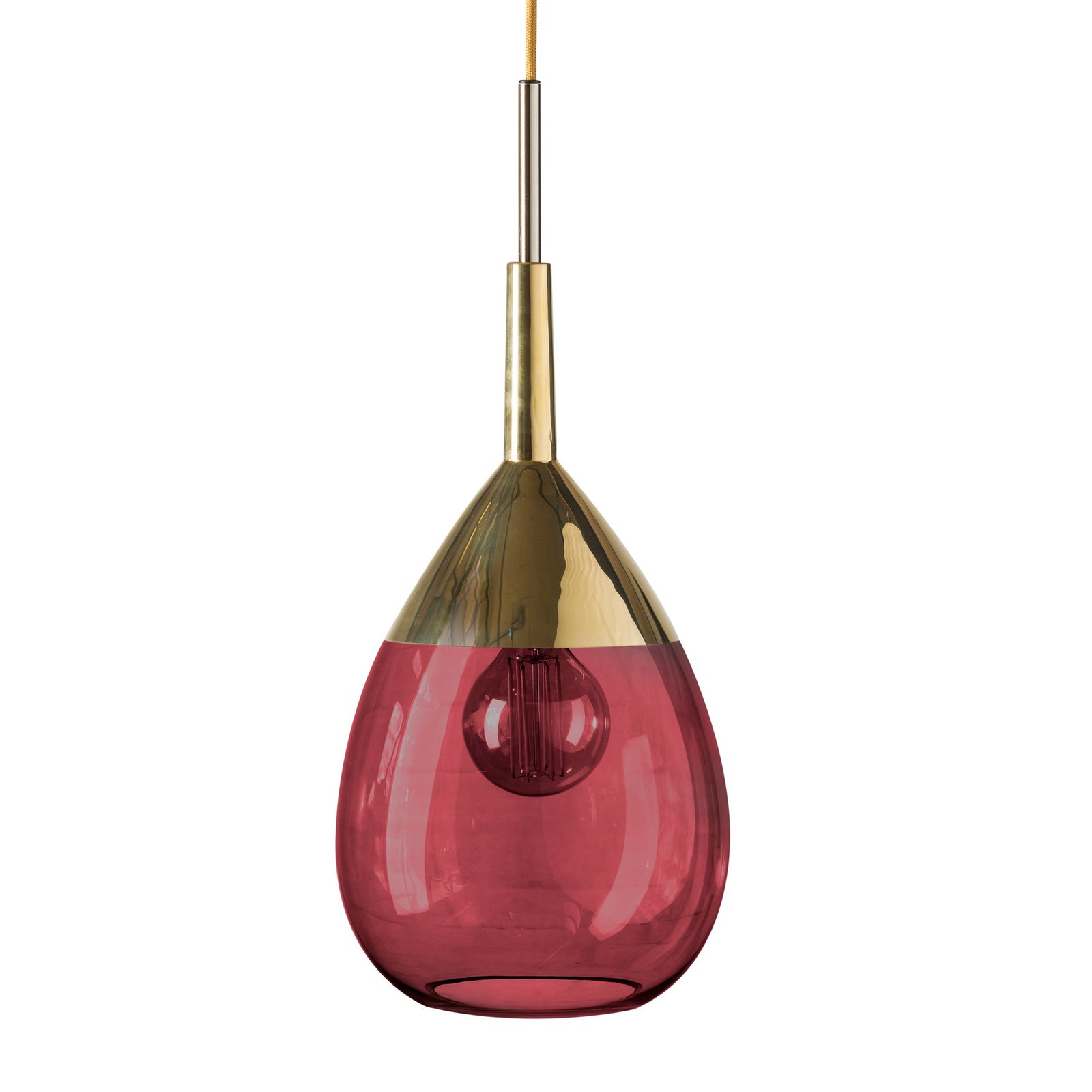 EBB & FLOW Lute M pakabinamas šviestuvas aukso rubino raudonumo