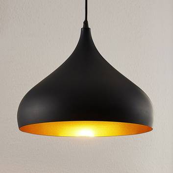 Hliníková závesná lampa Ritana, čierno-zlatá