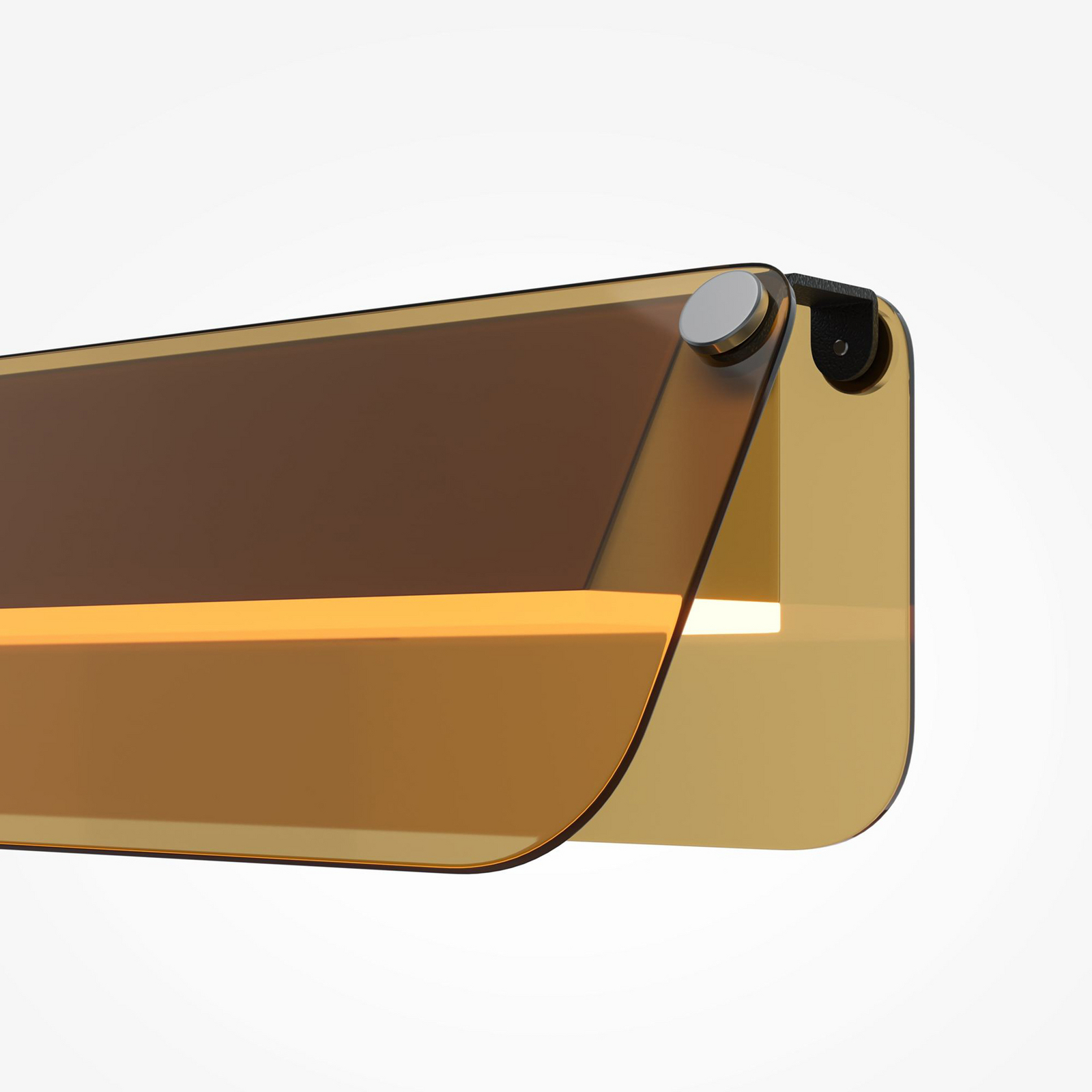 LED wandlamp FLAT, amber/messing, breedte 43 cm, glas/metaal