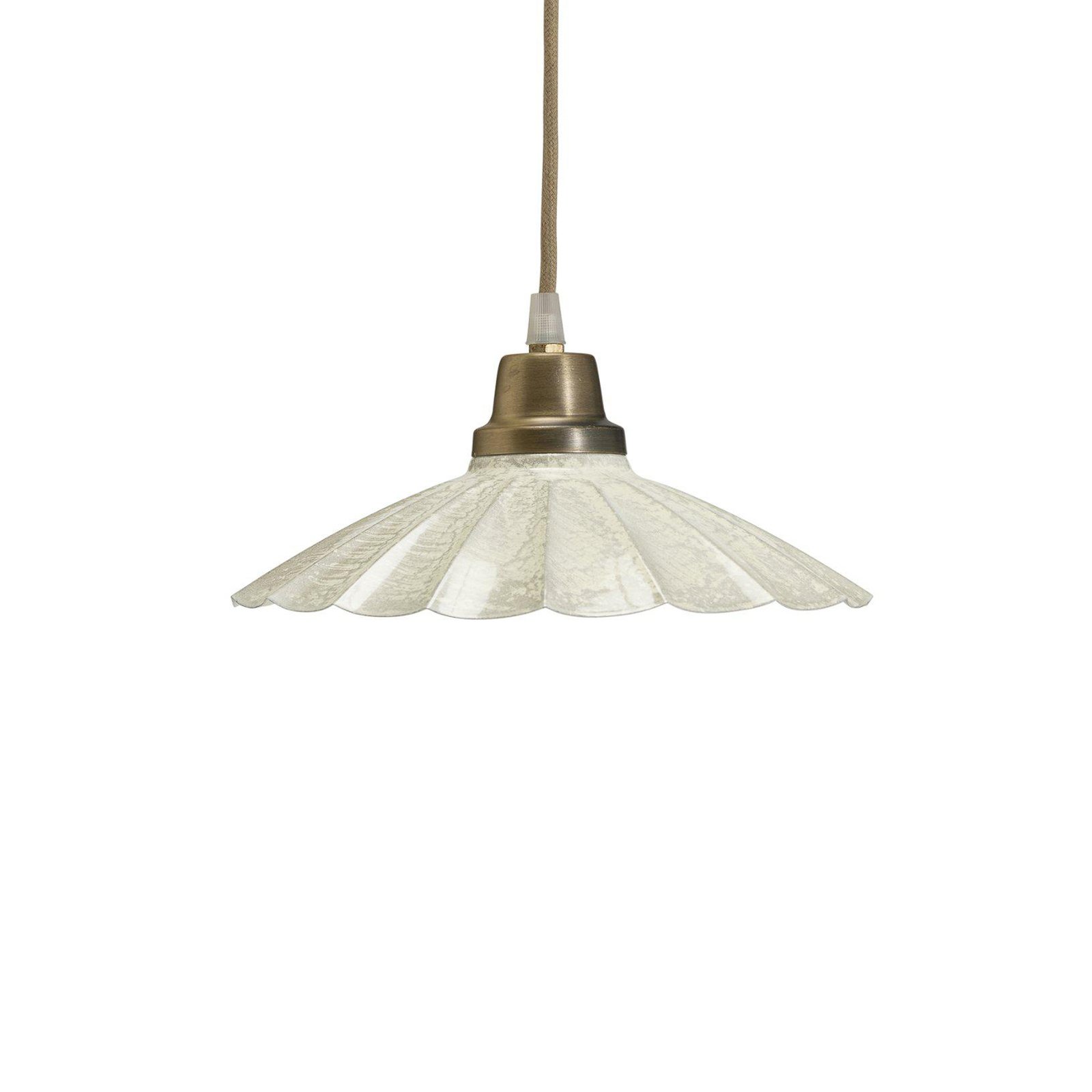 PR Home hanglamp Ester, gebroken wit, Ø 24 cm, ijzeren stekker