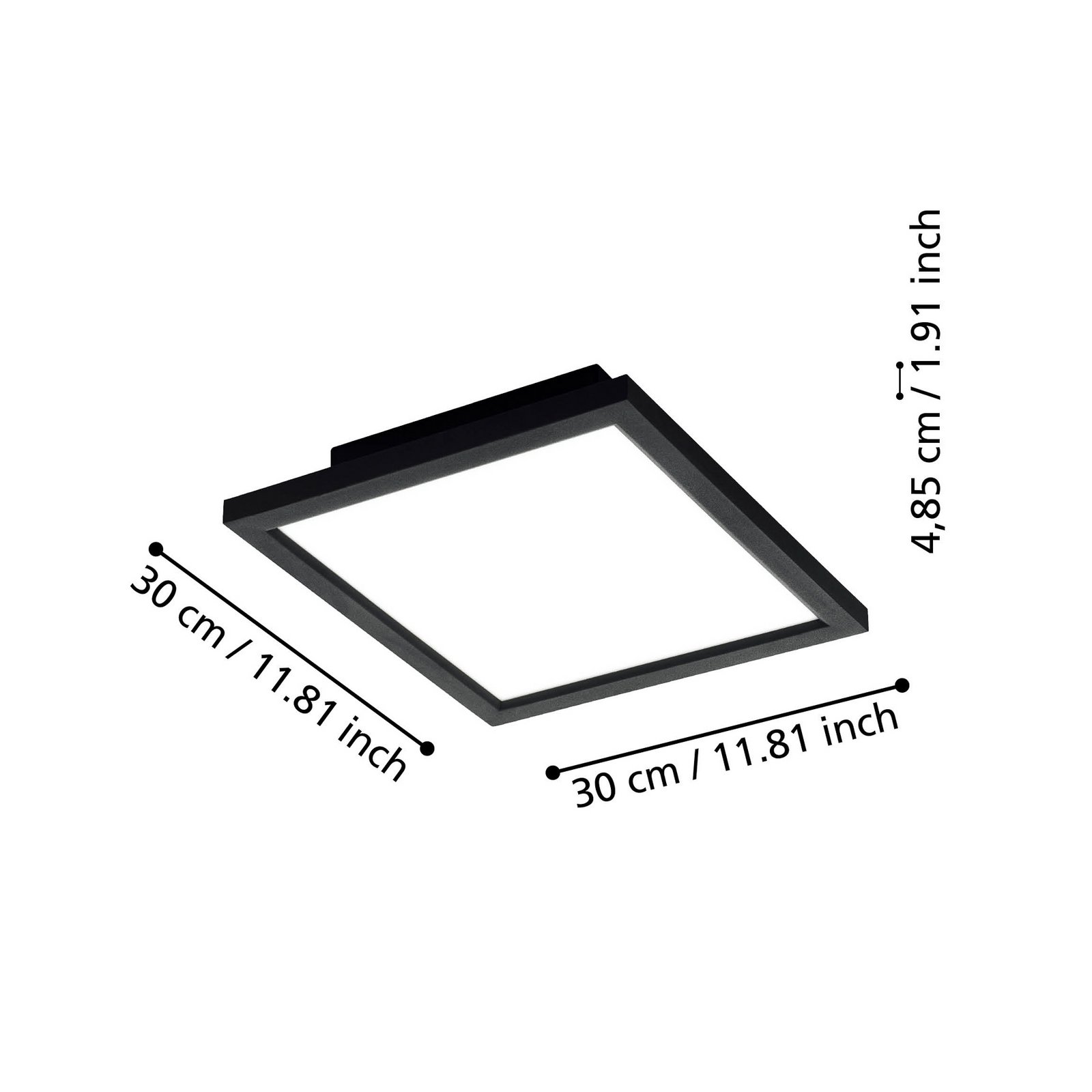 EGLO connect CCT Deckenlampe 30x30cm schwarz EGLO connect CCT Deckenlampe 30x30cm schwarz