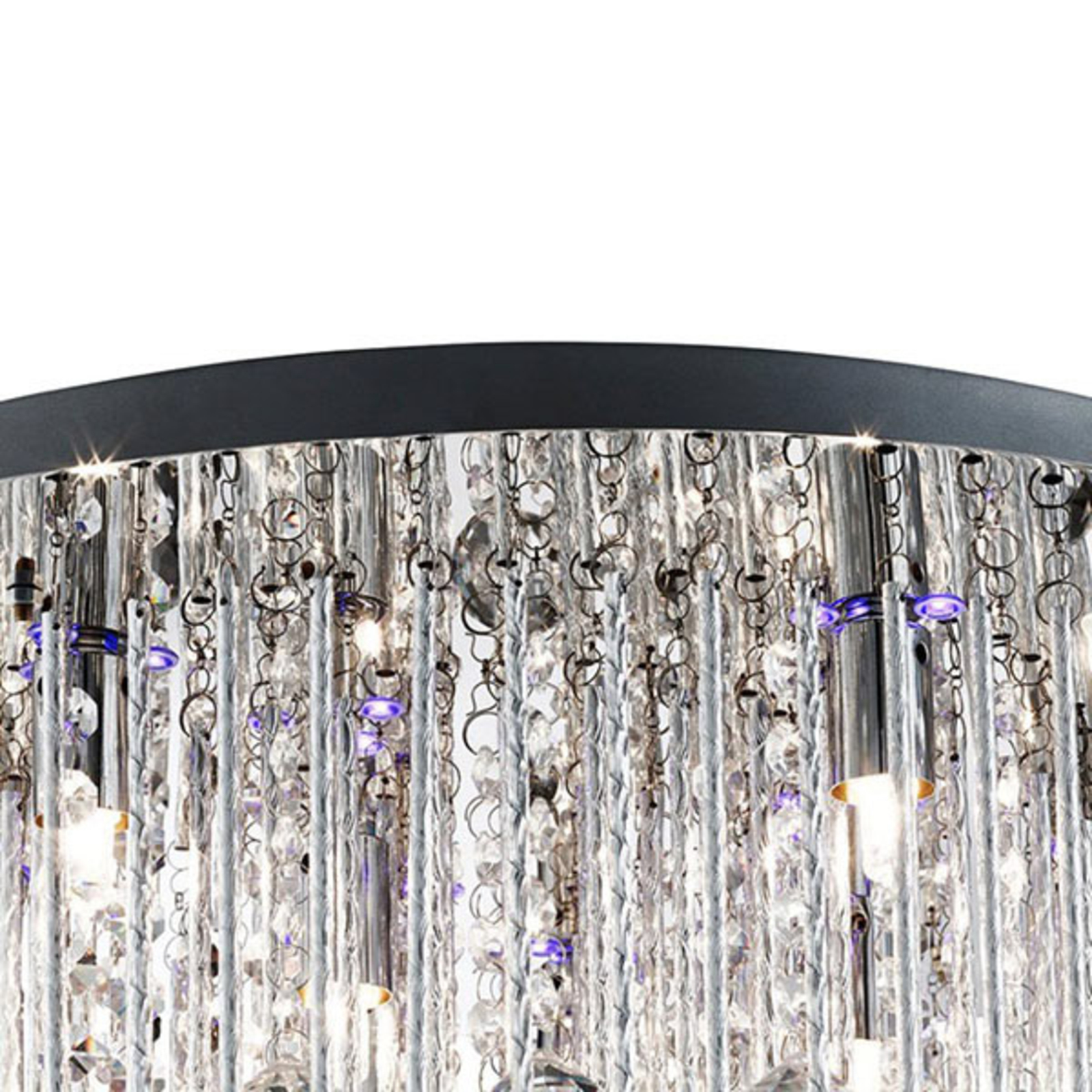 Plafondlamp Beatrix, kristal, afstandsbediening