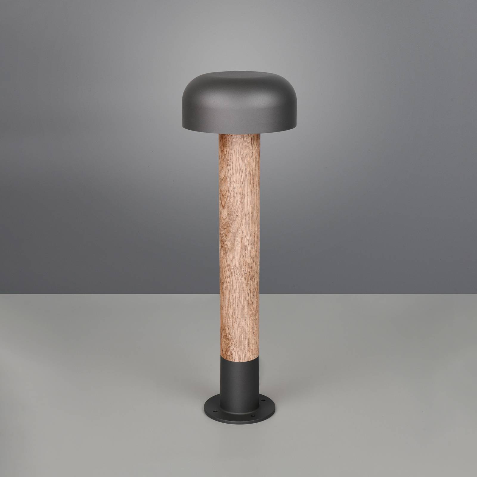 Wegeleuchte Fraser, grau/Holzoptik, Alu, IP54, Höhe 84,5 cm günstig online kaufen
