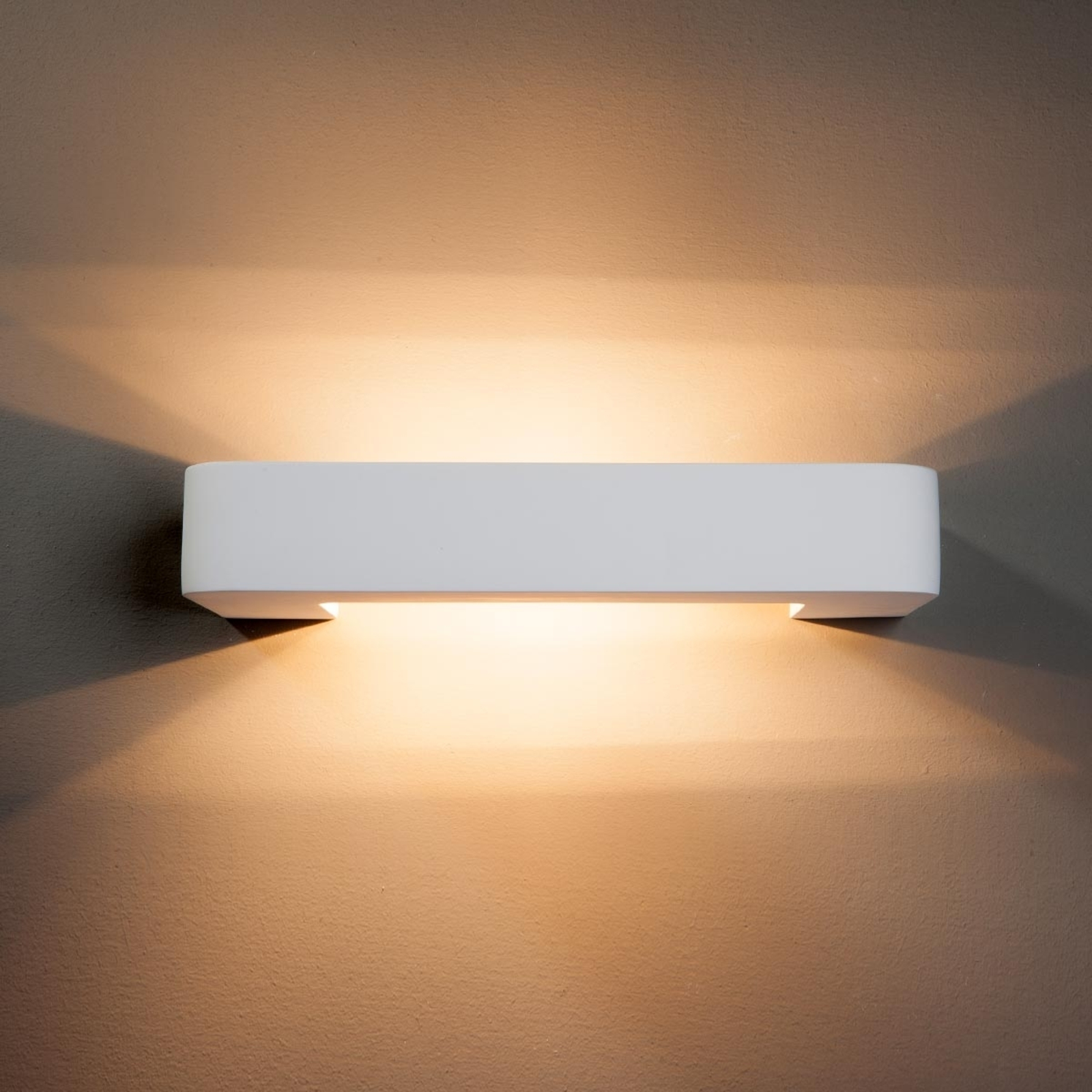 Lindby Isra Halogen Wall Light U-Shaped Plaster, for Living / Dining Room, Plaster, Metal, G9, 20 W, energy efficiency: A++, W: 32 cm, H: 5.4 cm