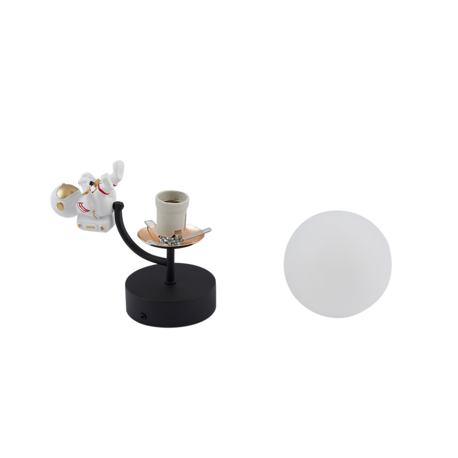 Lindby Kosmo wandlamp, kunststof, astronaut, 30 cm hoog