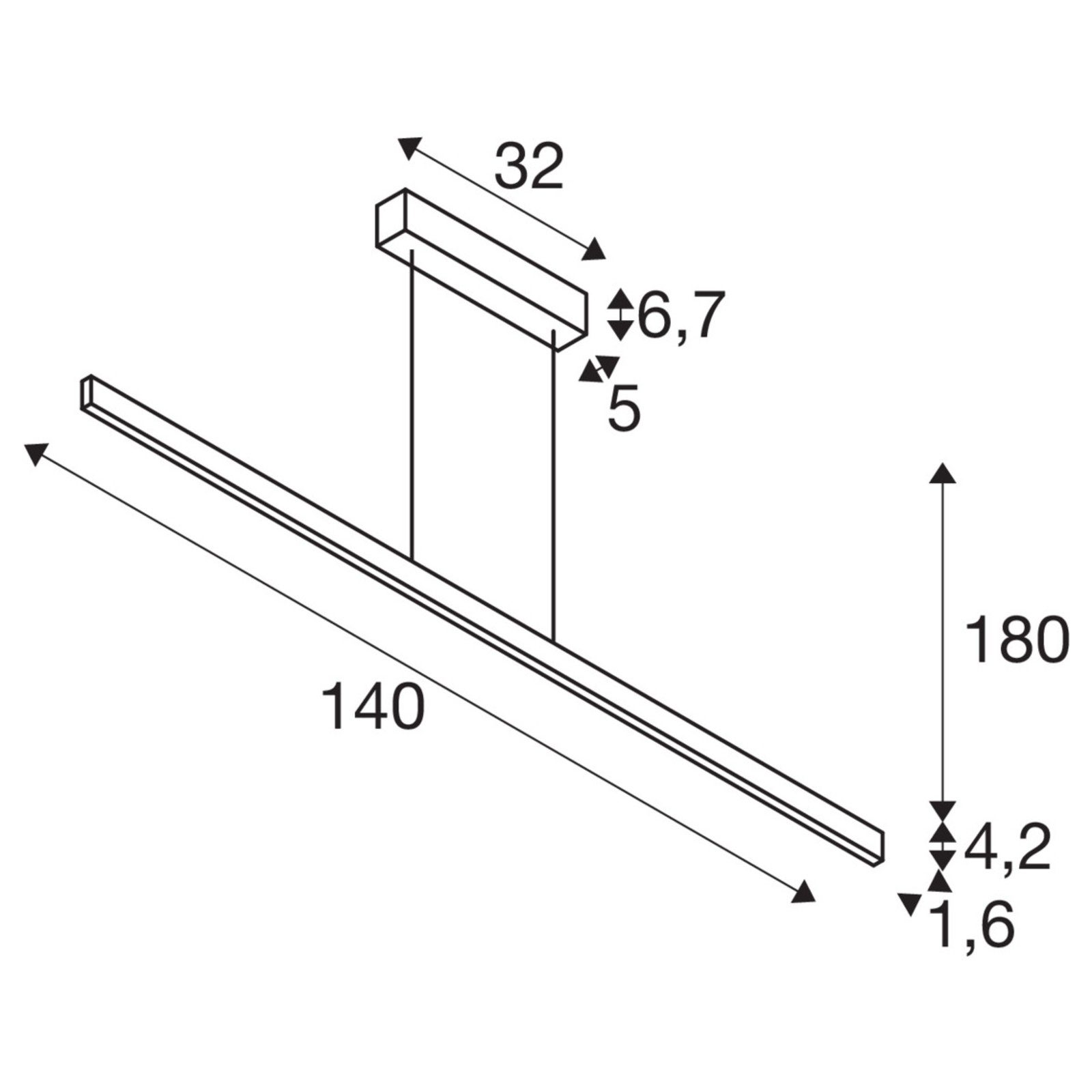 One Linear 140 Pendant 2700/3000K Brass - SLV
