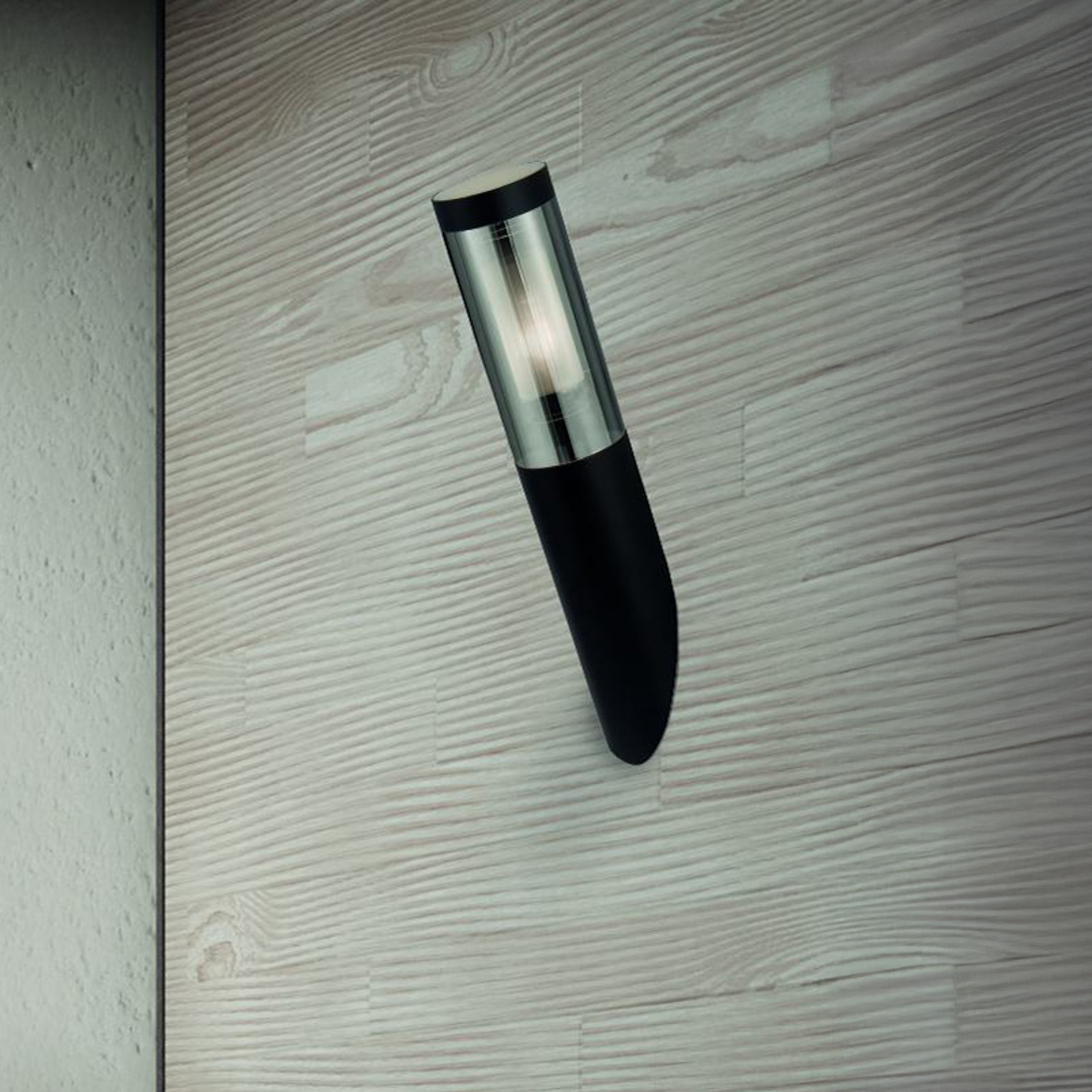 Batton lampă de perete pentru exterior, IP44, negru, metal, E27