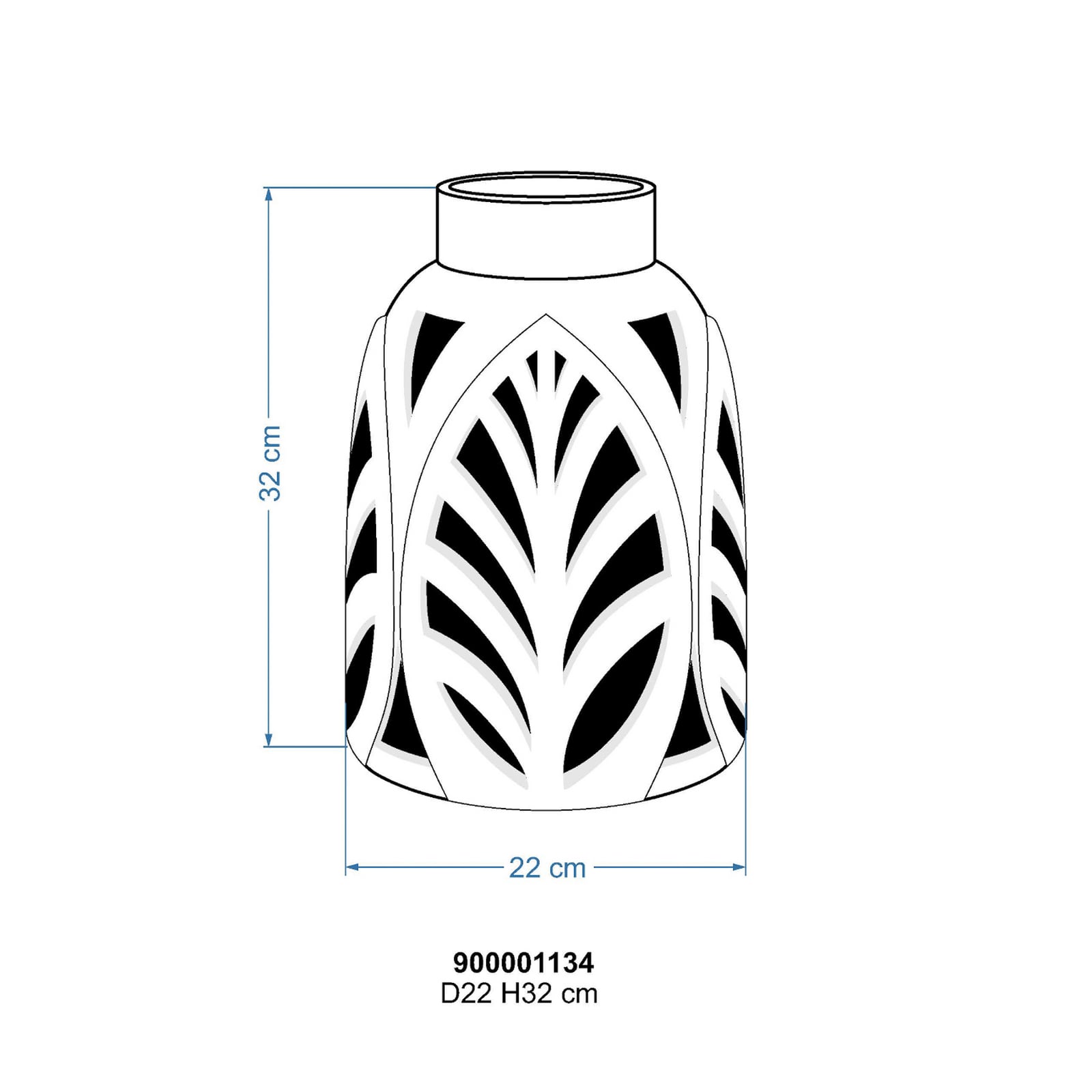 Lanterna HDElm, nera, altezza 32 cm, ceramica - House Doctor