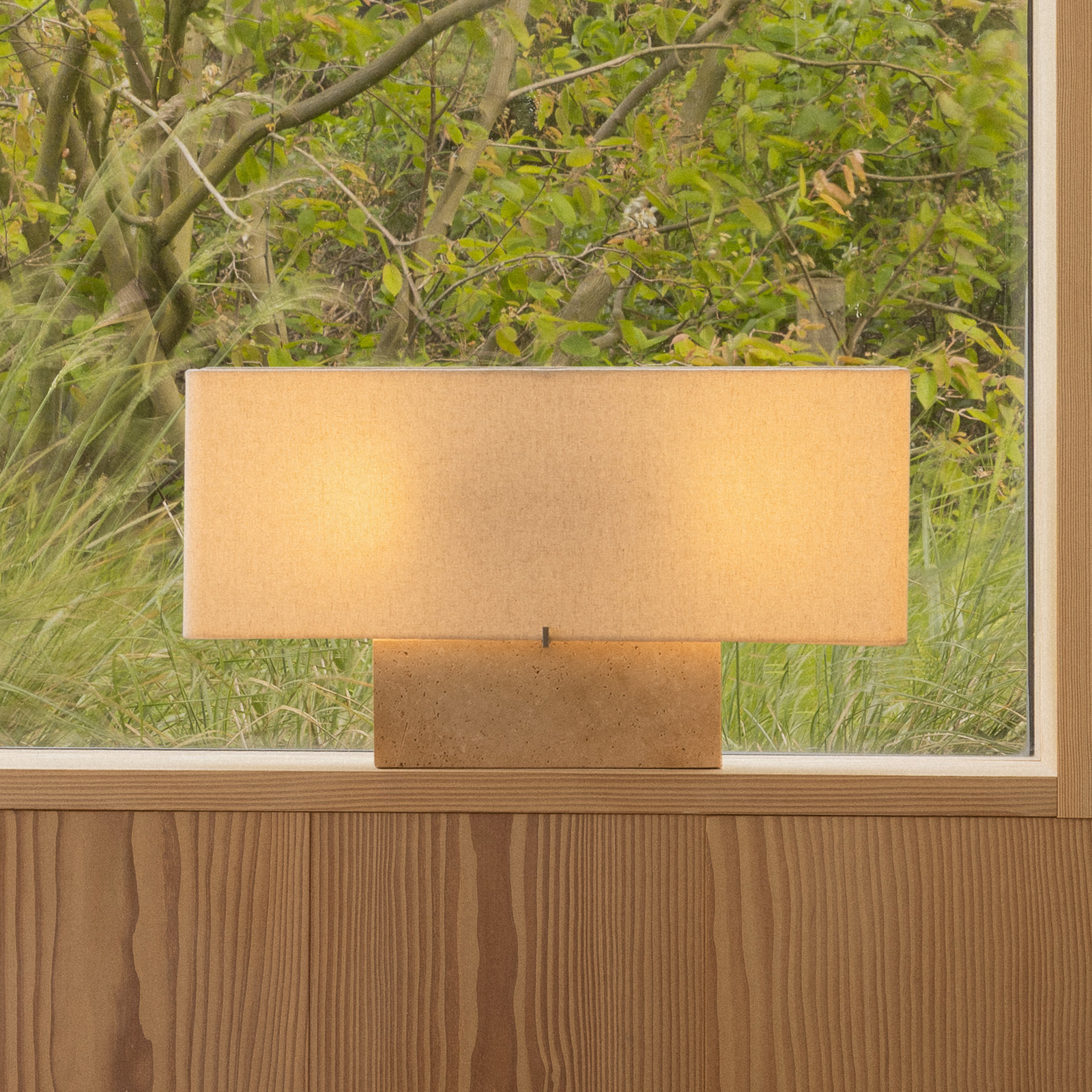 Nonna bordlampe, travertin-/sandfarvet, højde 30 cm - Audo
